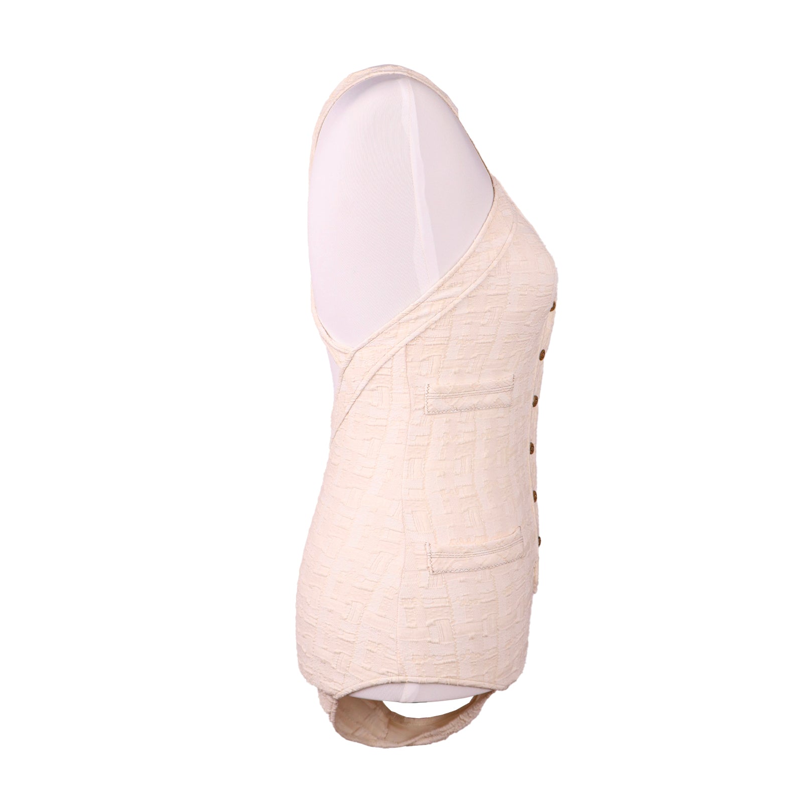 CHANEL - Maillot de bain en tweed beige (T38)
