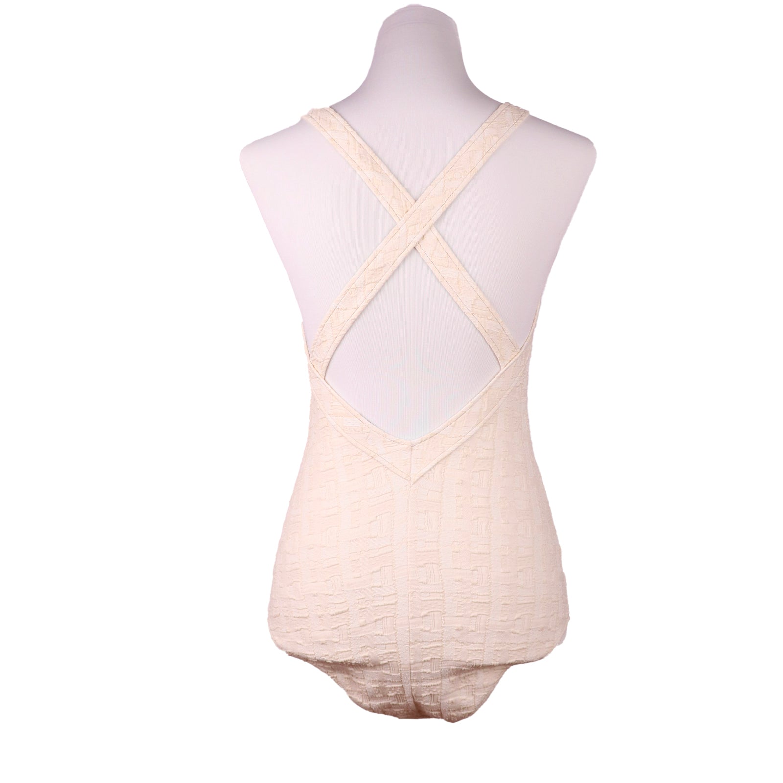 CHANEL - Maillot de bain en tweed beige (T38)