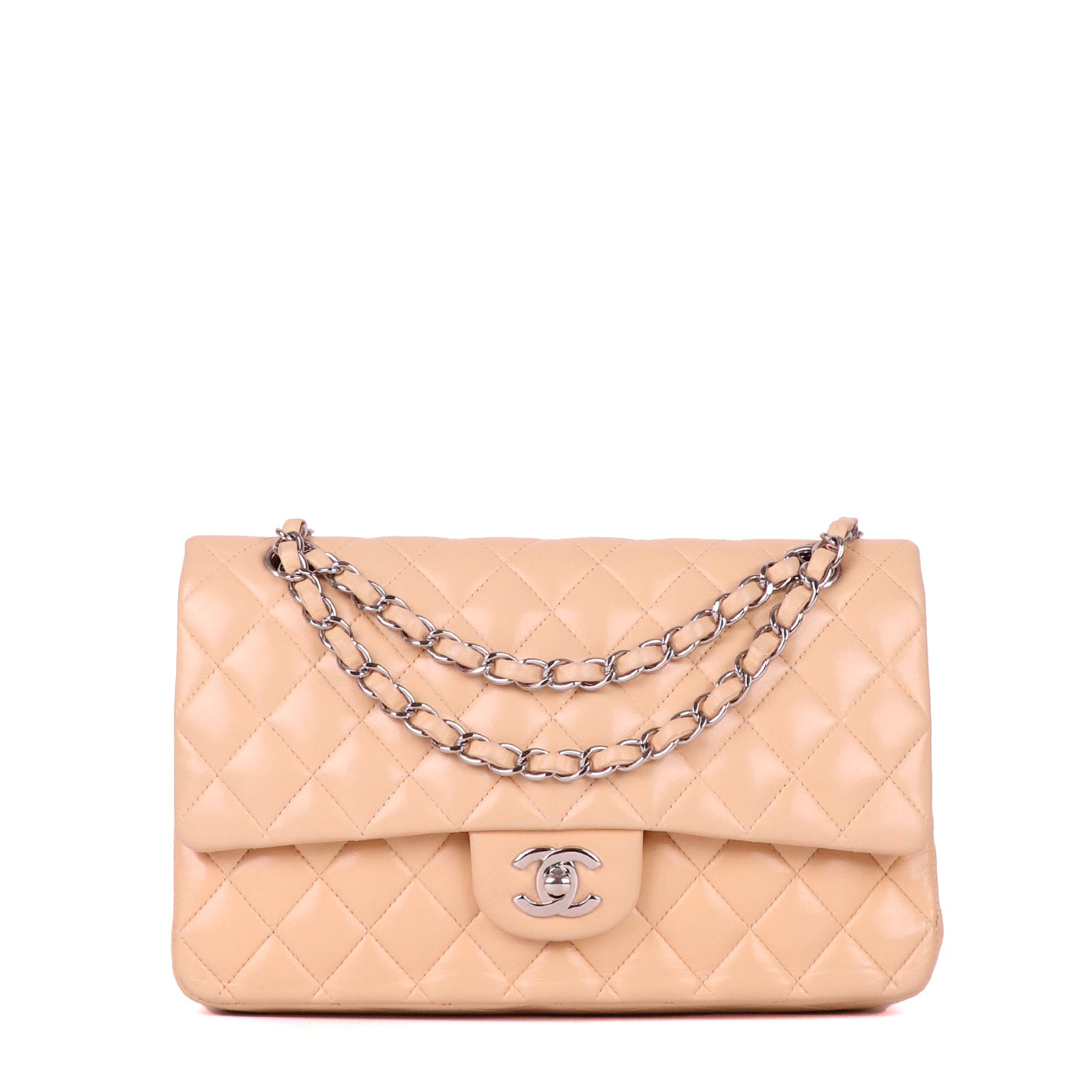 CHANEL - Sac Timeless medium en cuir beige