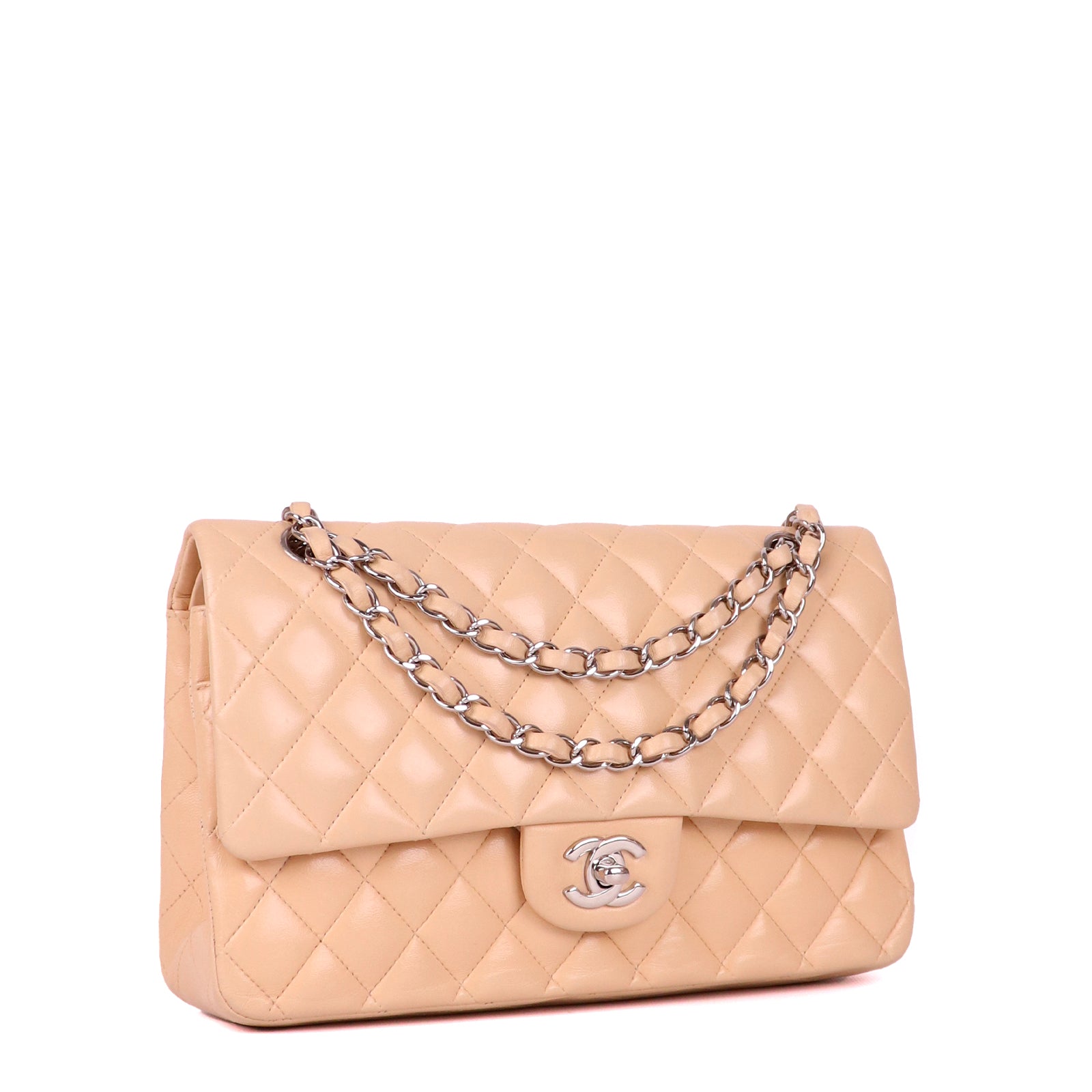 CHANEL - Sac Timeless medium en cuir beige