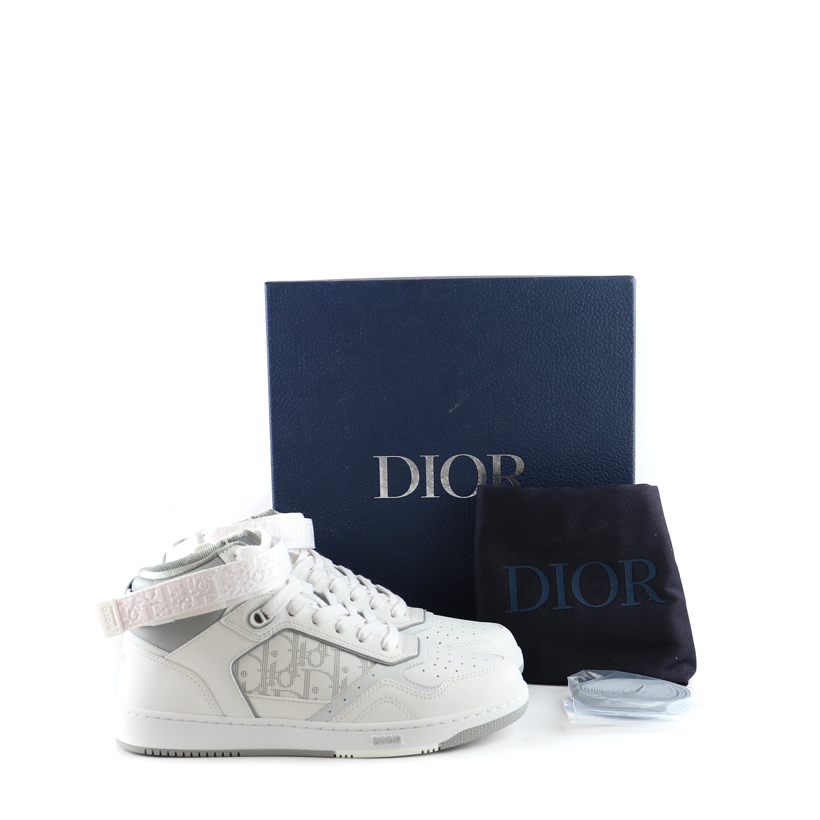 DIOR - Sneakers B27 High en cuir blanc et gris (T40)