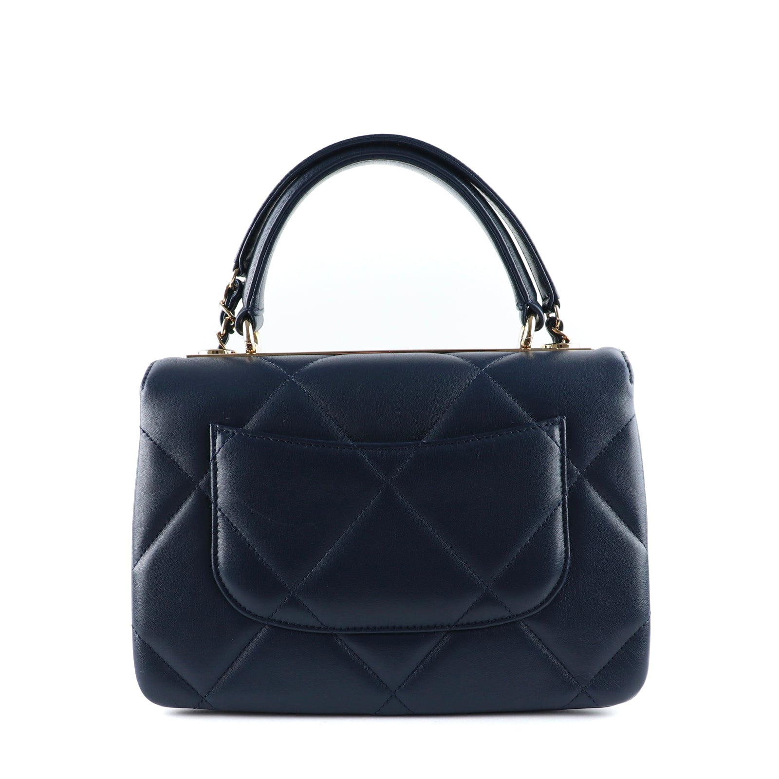 CHANEL - Sac à main Trendy CC small en cuir bleu marine