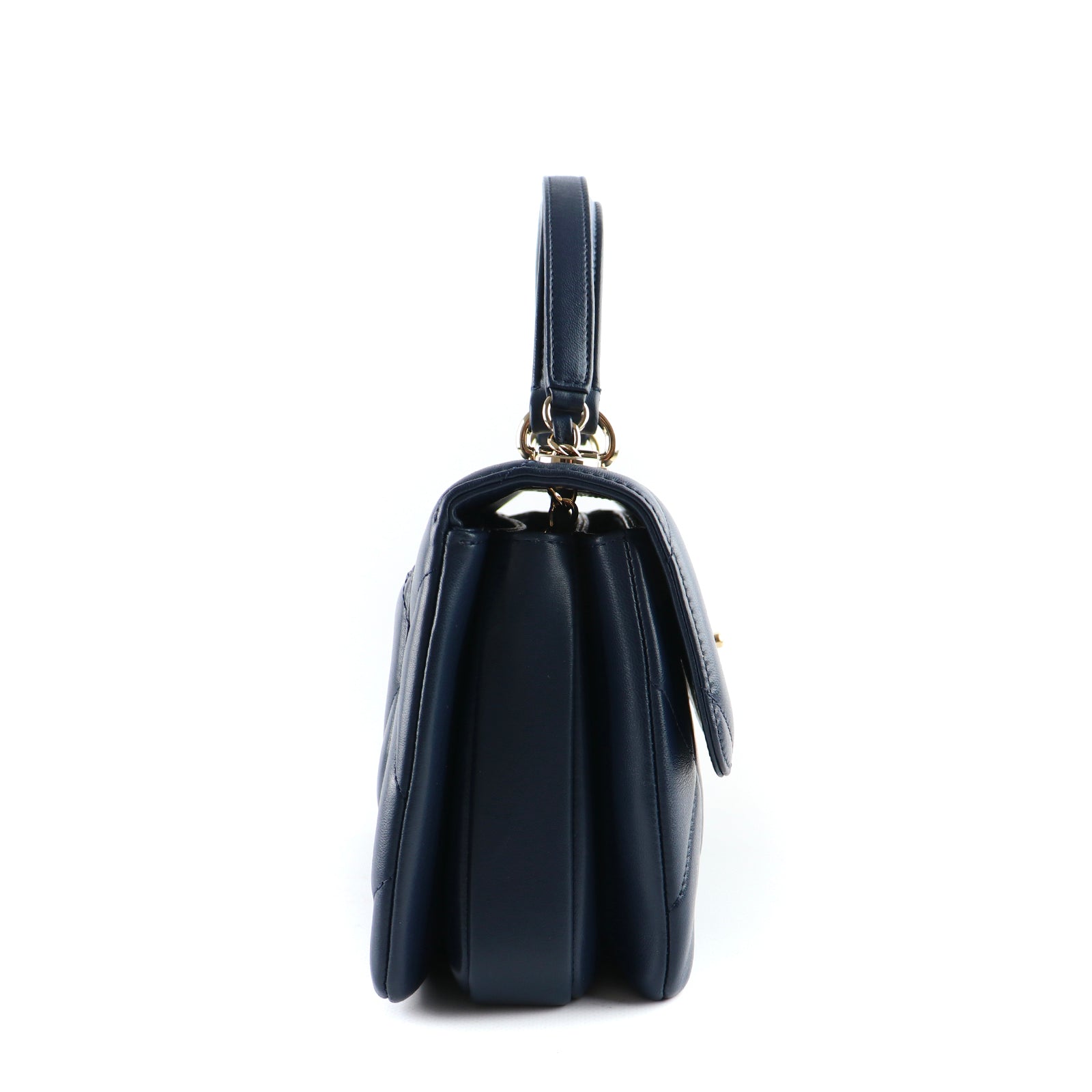 CHANEL - Sac à main Trendy CC small en cuir bleu marine