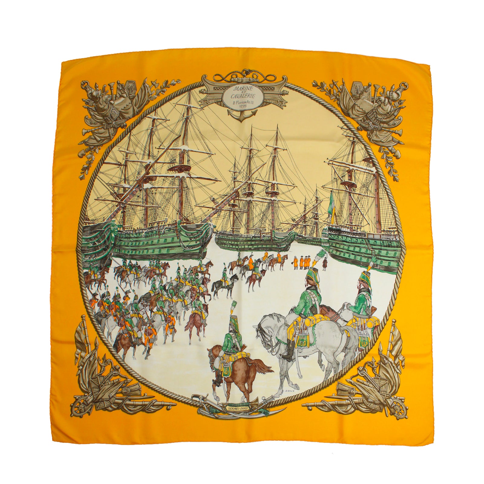 HERMÈS - Carré 90 Marine et Cavalerie