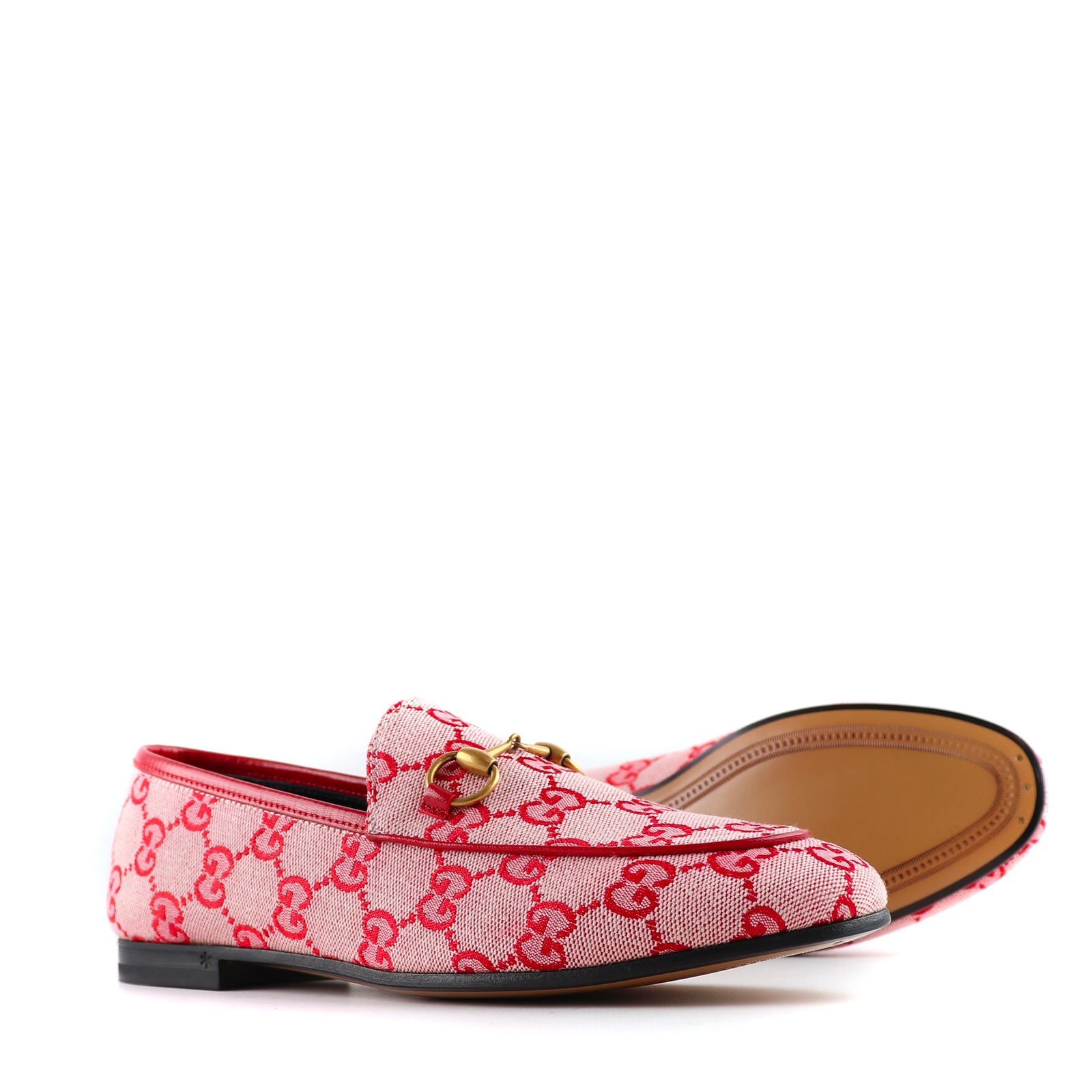 GUCCI - Mocassins Jordaan en toile rose GG (T36,5)