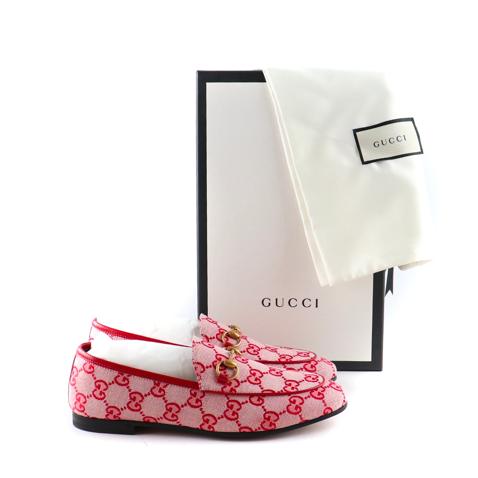 GUCCI - Mocassins Jordaan en toile rose GG (T36,5)
