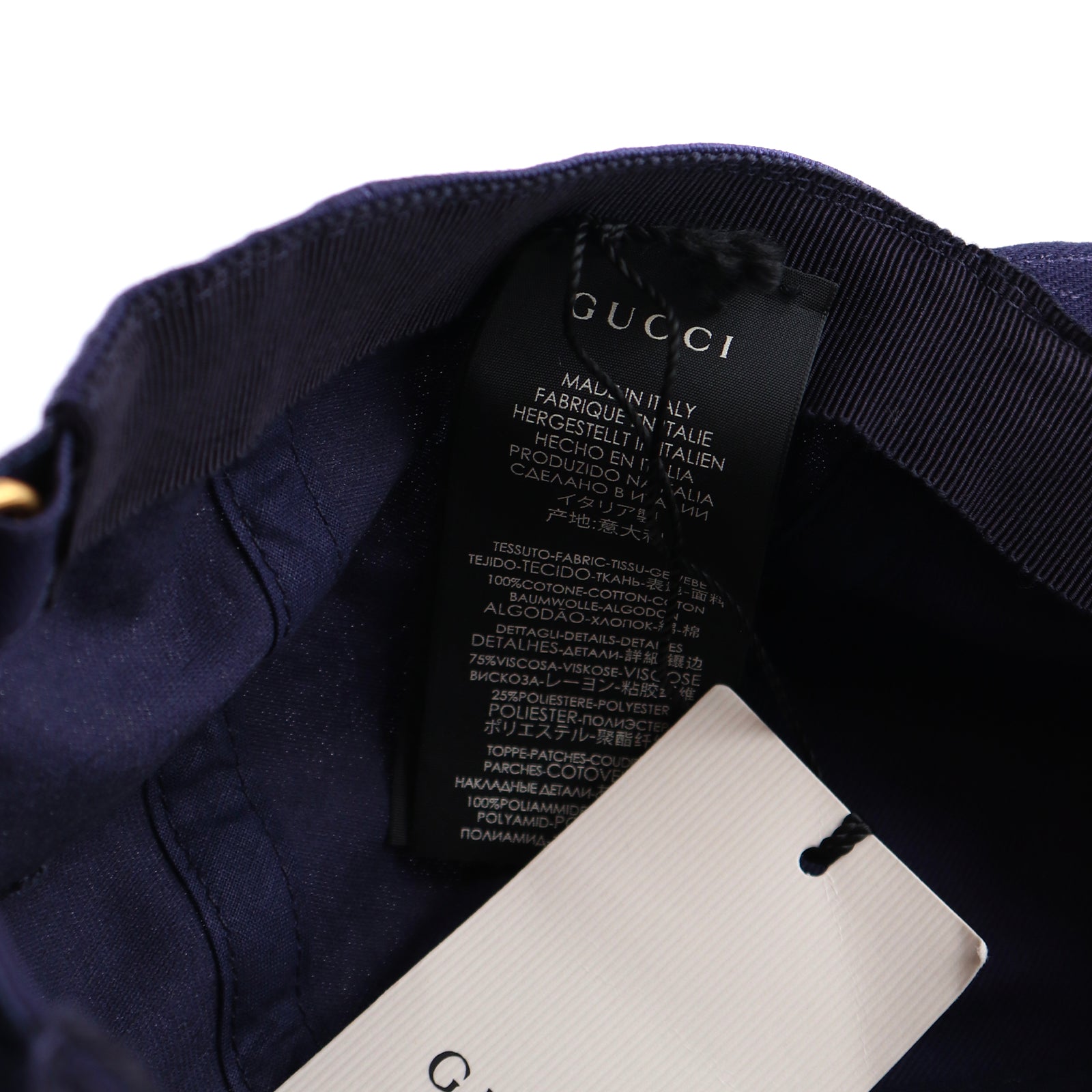 GUCCI - Casquette en toile bleu marine (M)
