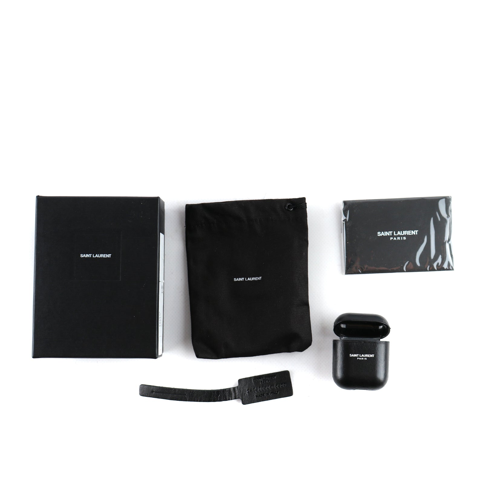 SAINT LAURENT - Etui pour airpods à logo embossé