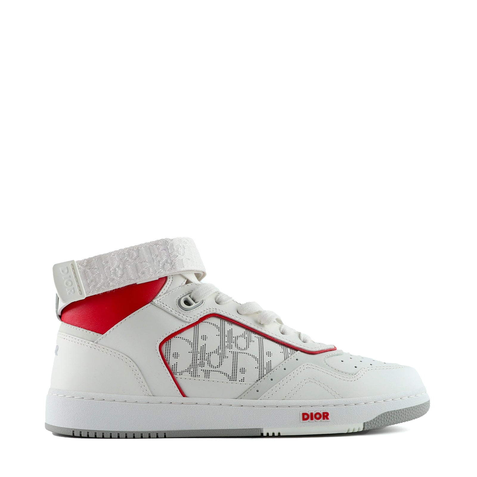DIOR - B27 High sneakers in white and red leather (T42)