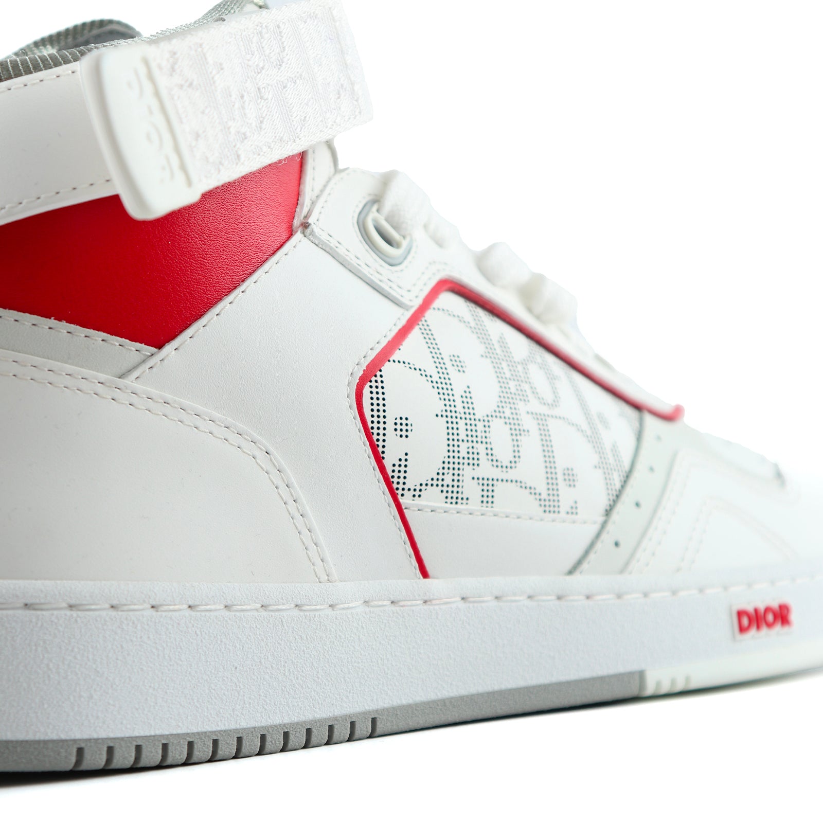 DIOR - B27 High sneakers in white and red leather (T42)
