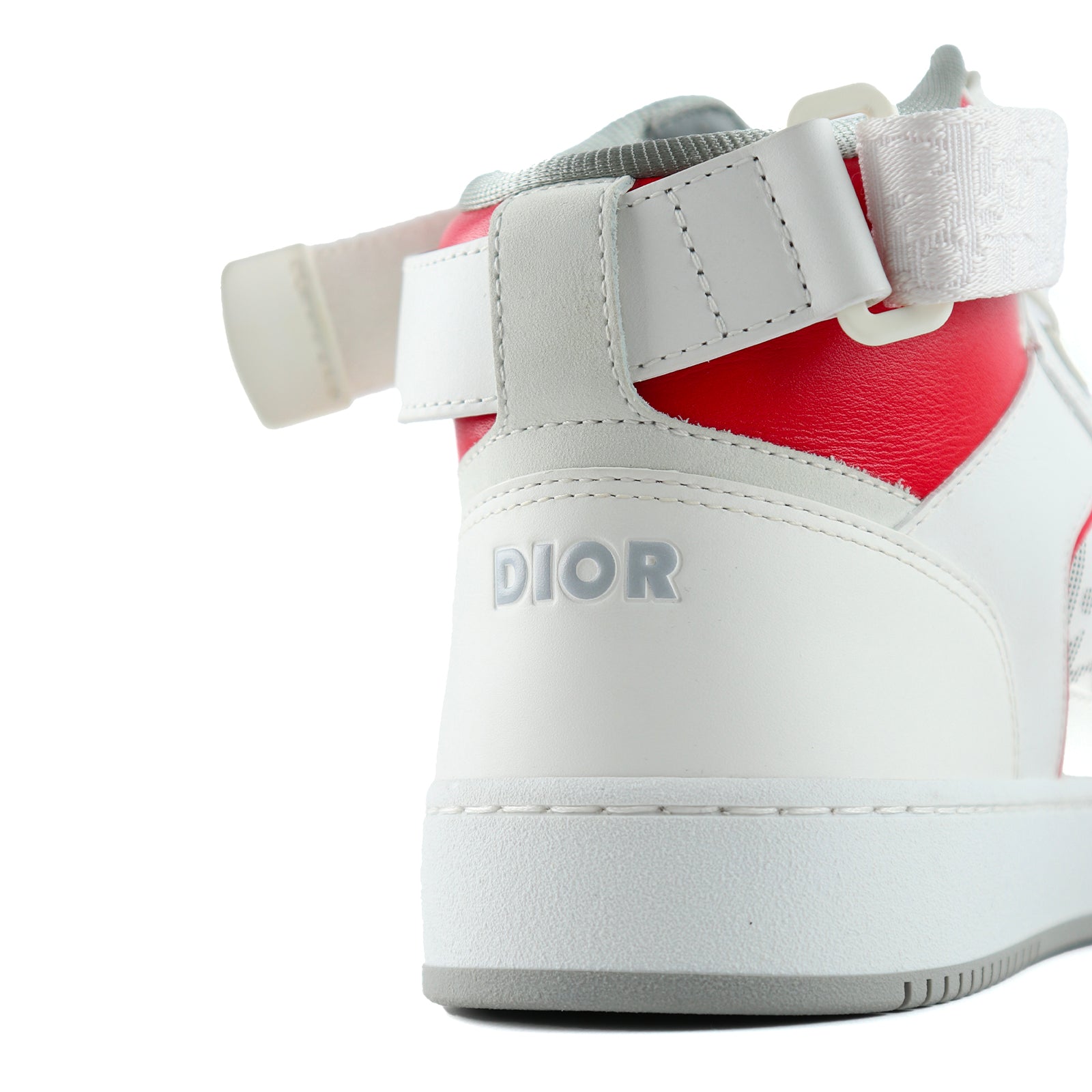 DIOR - B27 High sneakers in white and red leather (T42)
