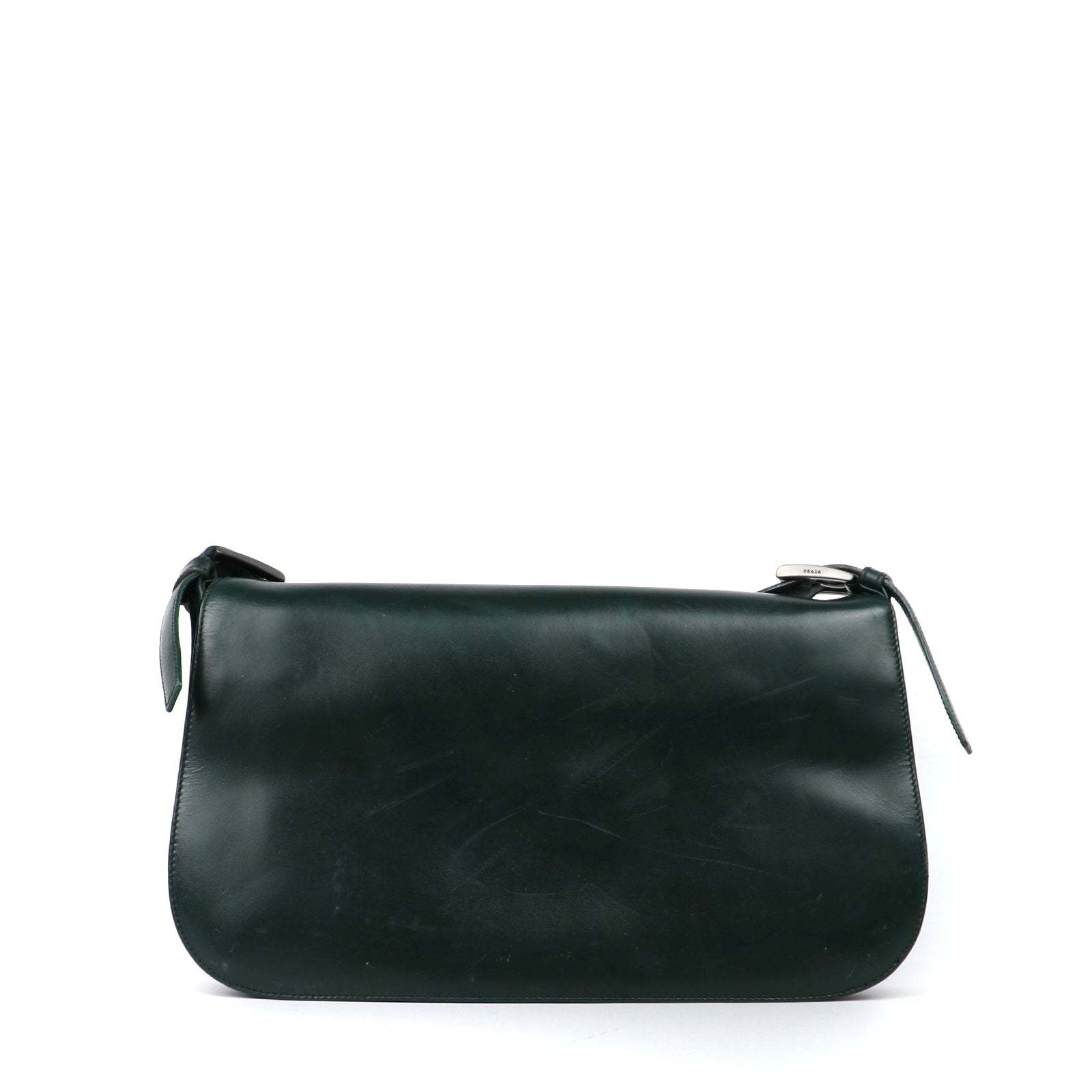PRADA - Sac à main en cuir gris avec bandoulière amovible