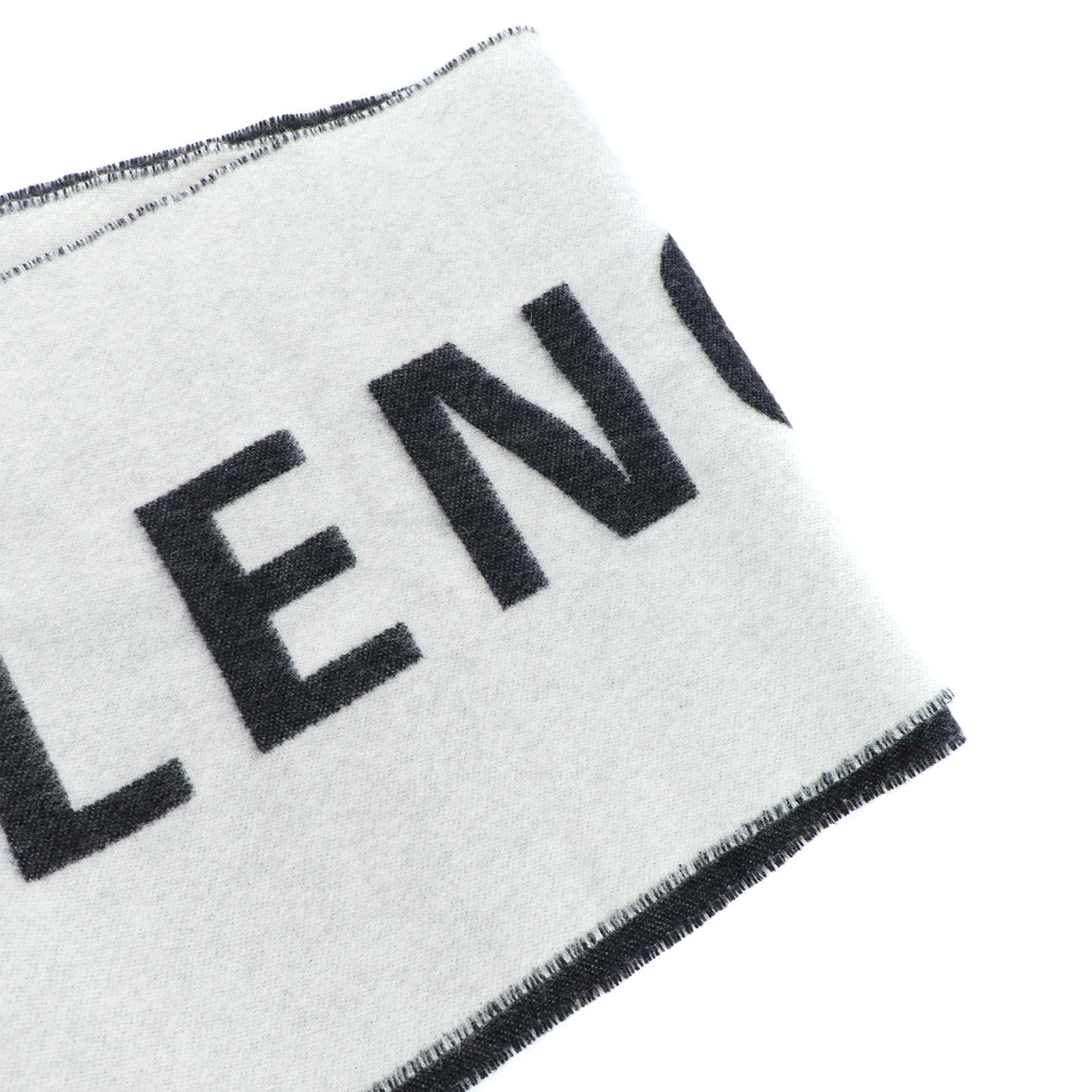 BALENCIAGA - Écharpe en laine grise et blanche