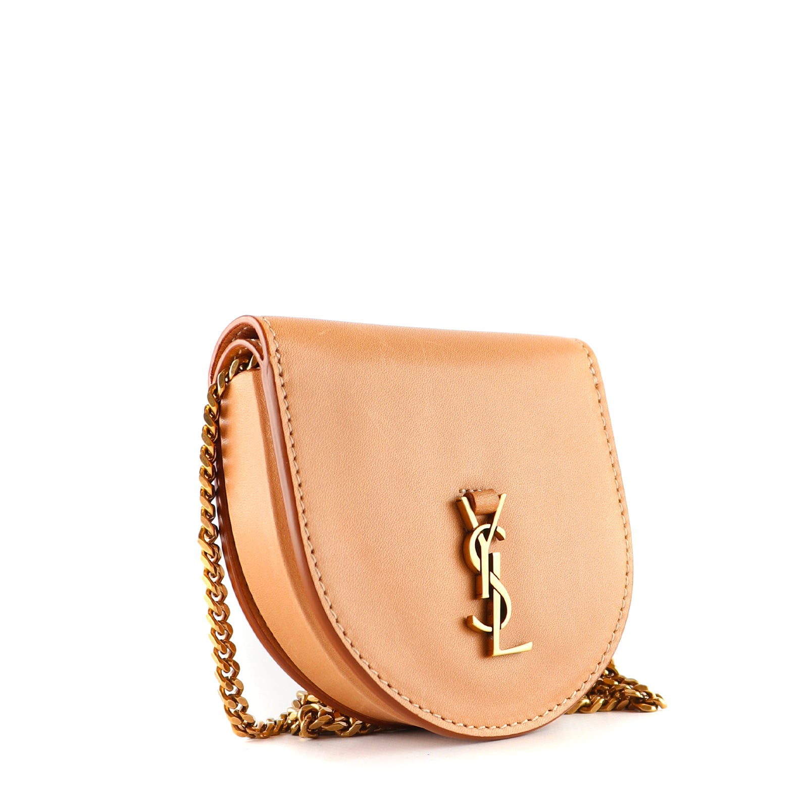 SAINT LAURENT - Sac à bandoulière Kaia en cuir lisse beige