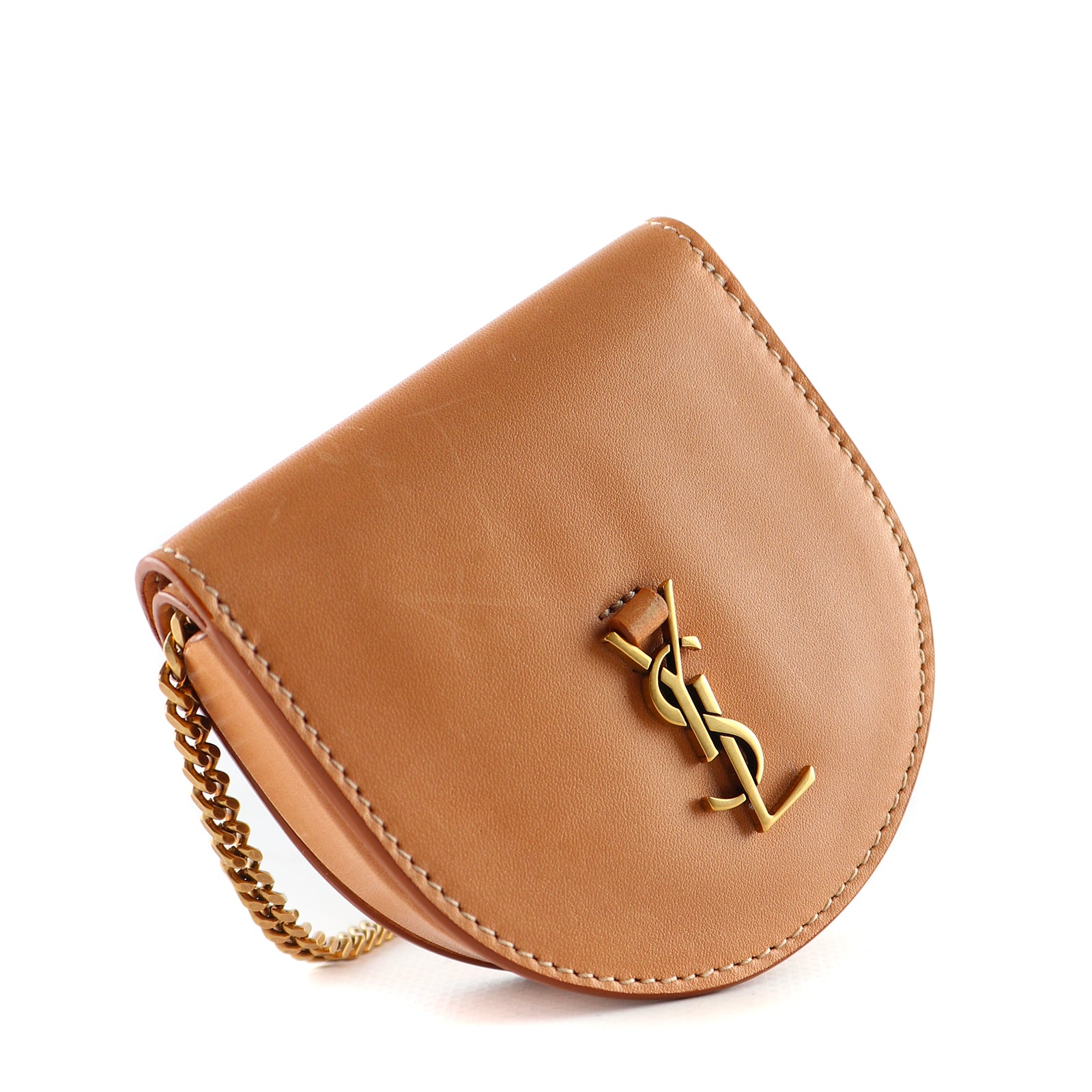 SAINT LAURENT - Sac à bandoulière Kaia en cuir lisse beige