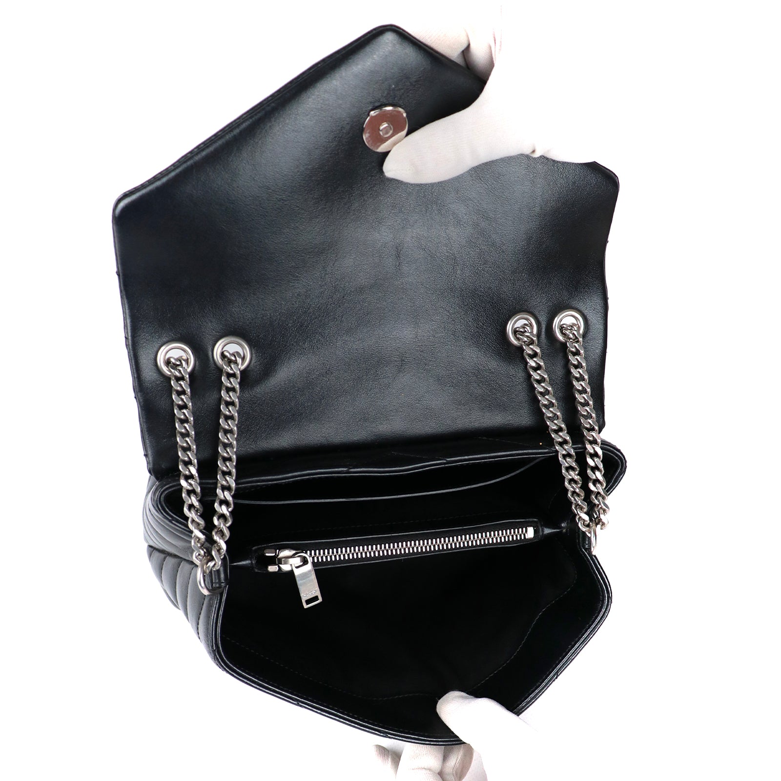 SAINT LAURENT - Sac à bandoulière Loulou small en cuir matelassé