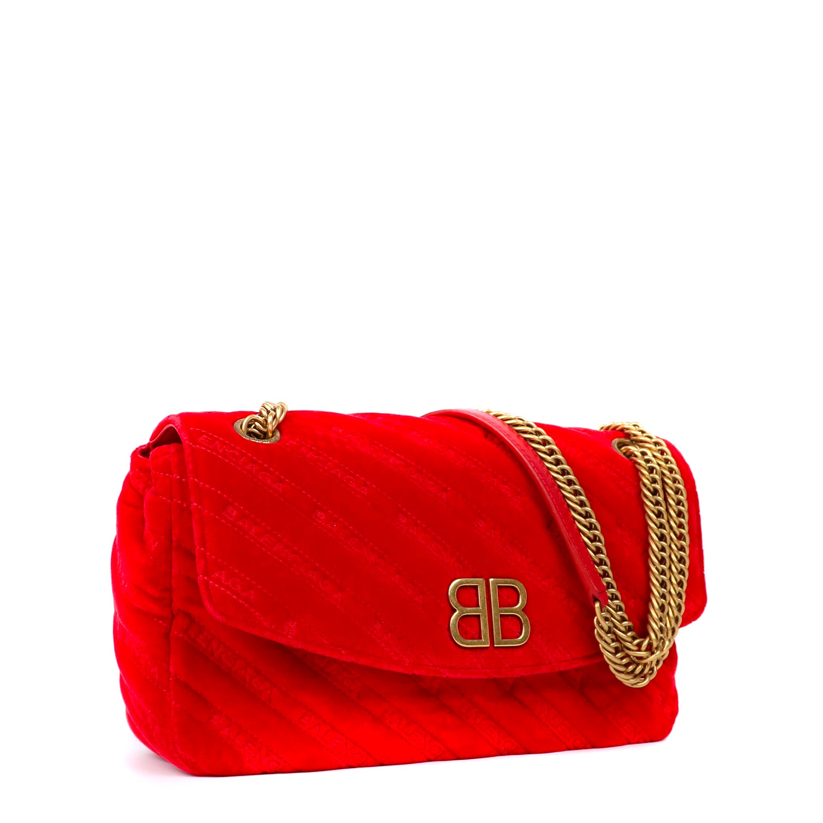 BALENCIAGA - Sac à bandoulière BB Round en velours