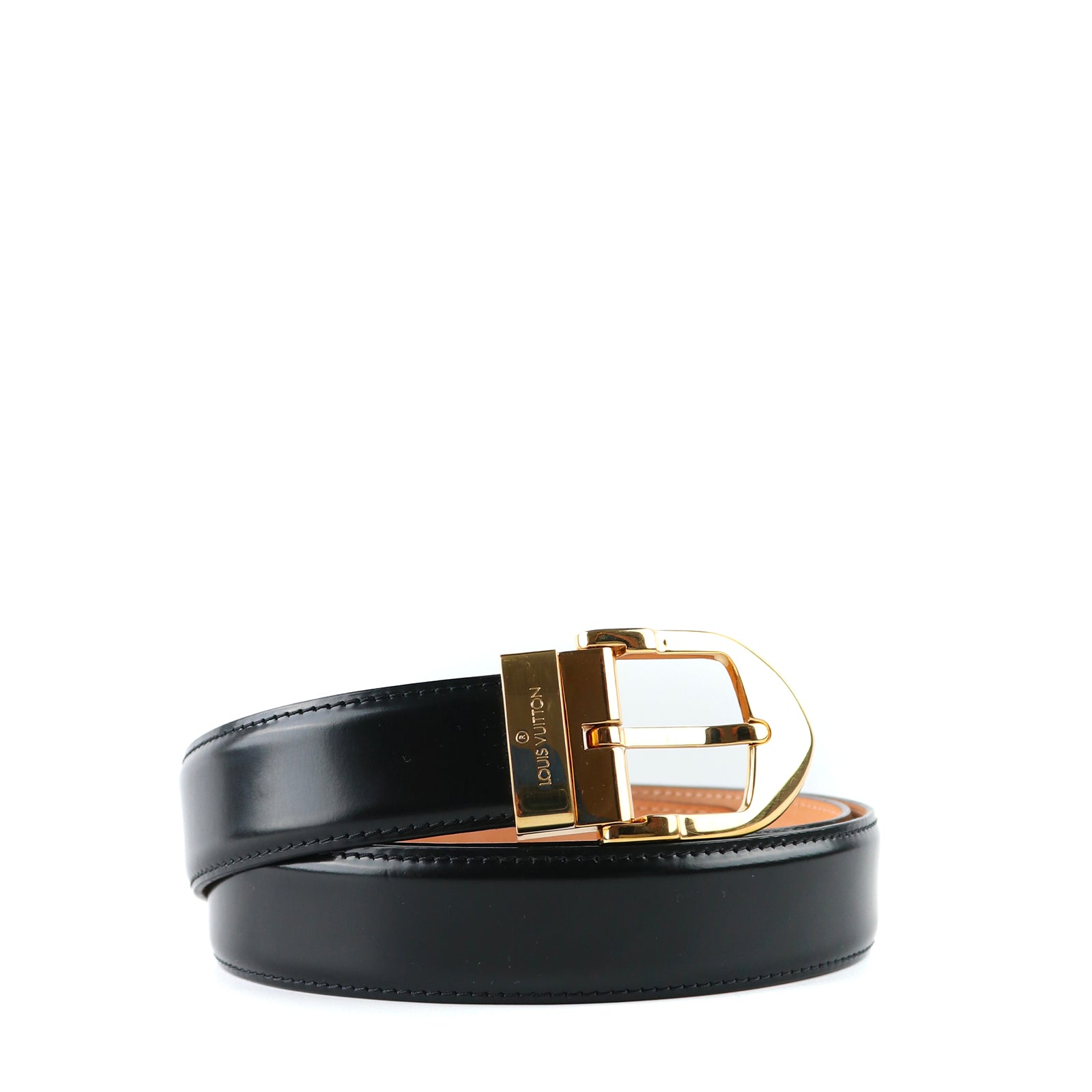 LOUIS VUITTON - Ceinture en cuir noir (T100)