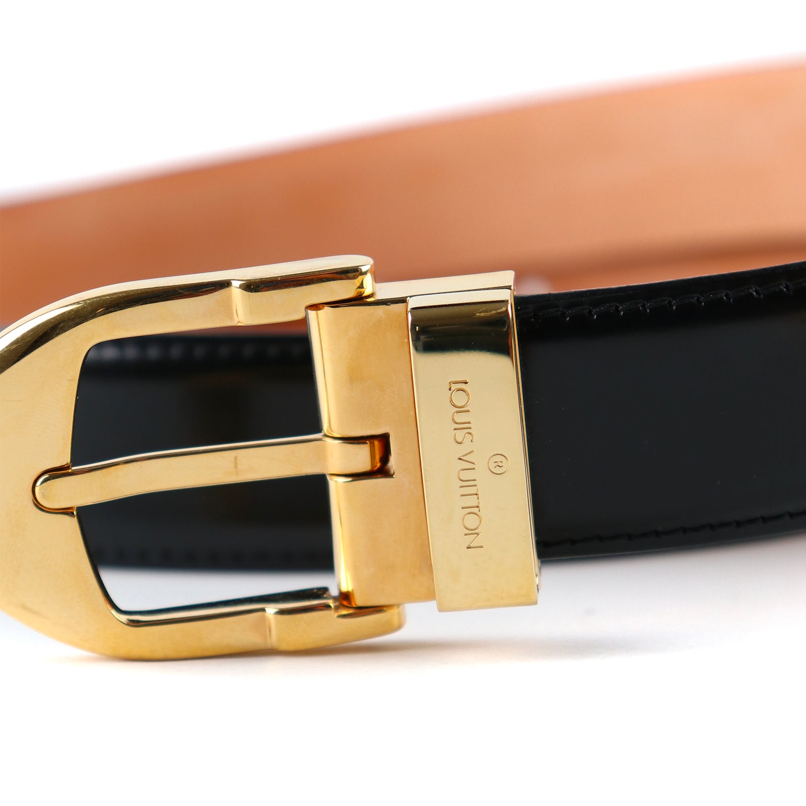 LOUIS VUITTON - Ceinture en cuir noir (T100)