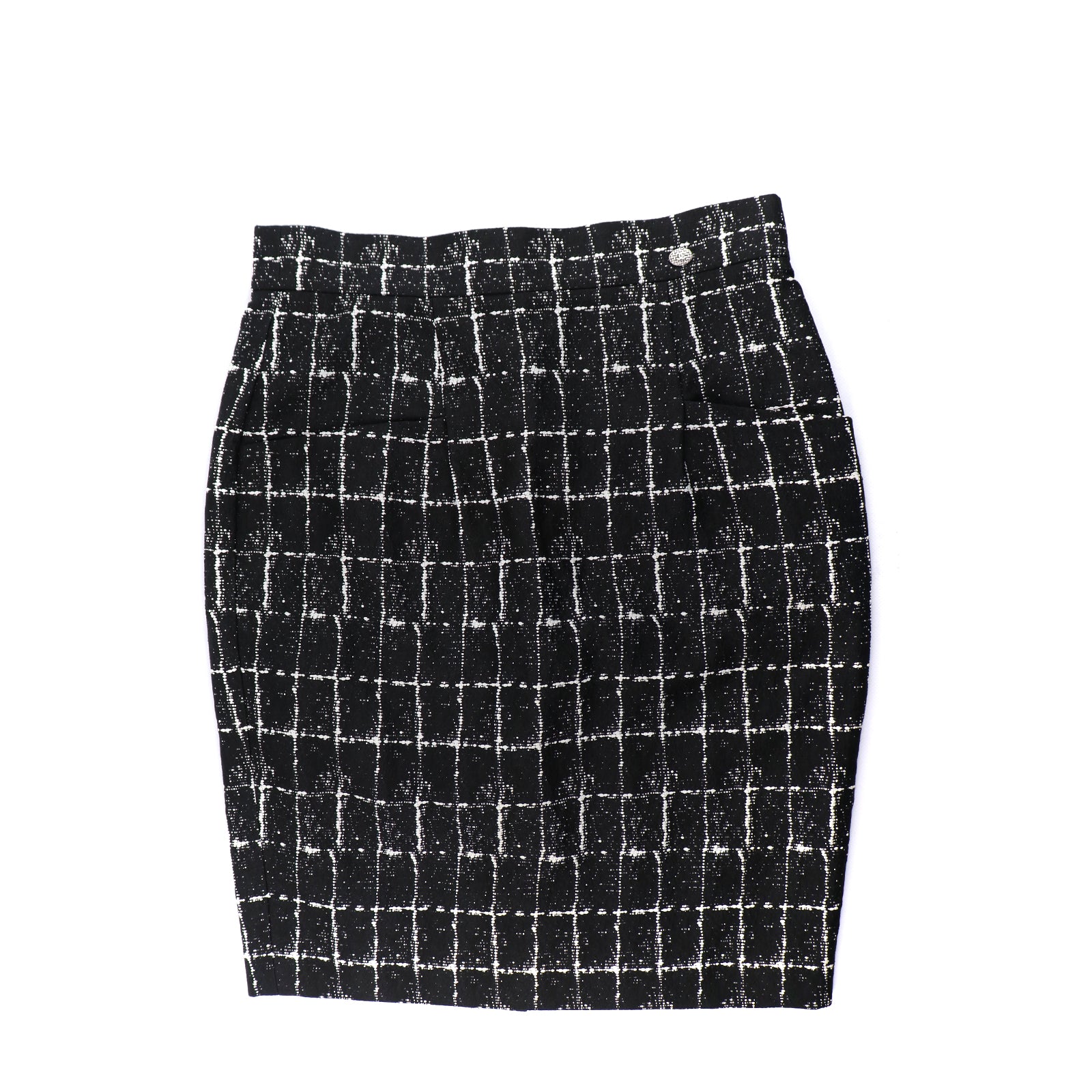 CHANEL - Jupe noire en tweed (T44)