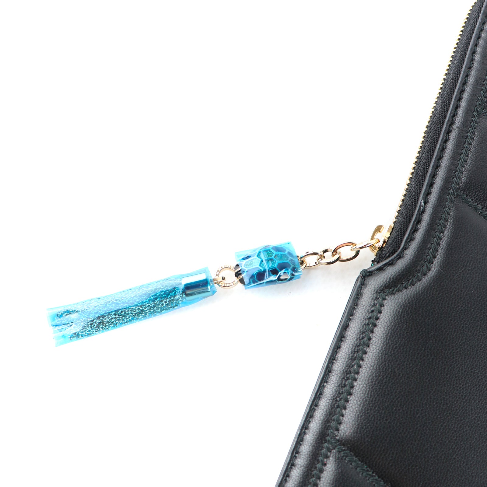 BULGARI - Serpenti clutch in black leather