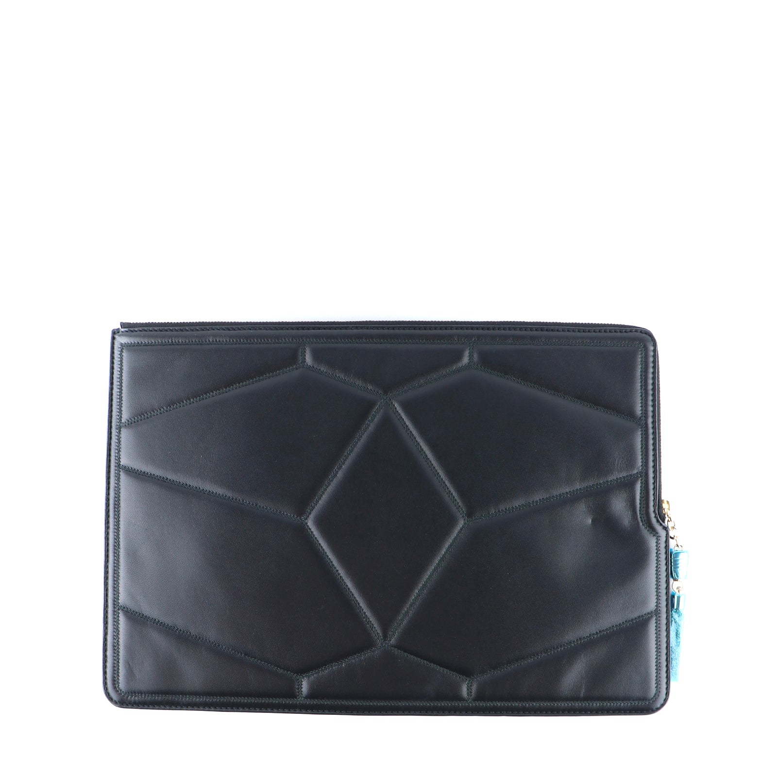 BULGARI - Pochette Serpenti en cuir noir
