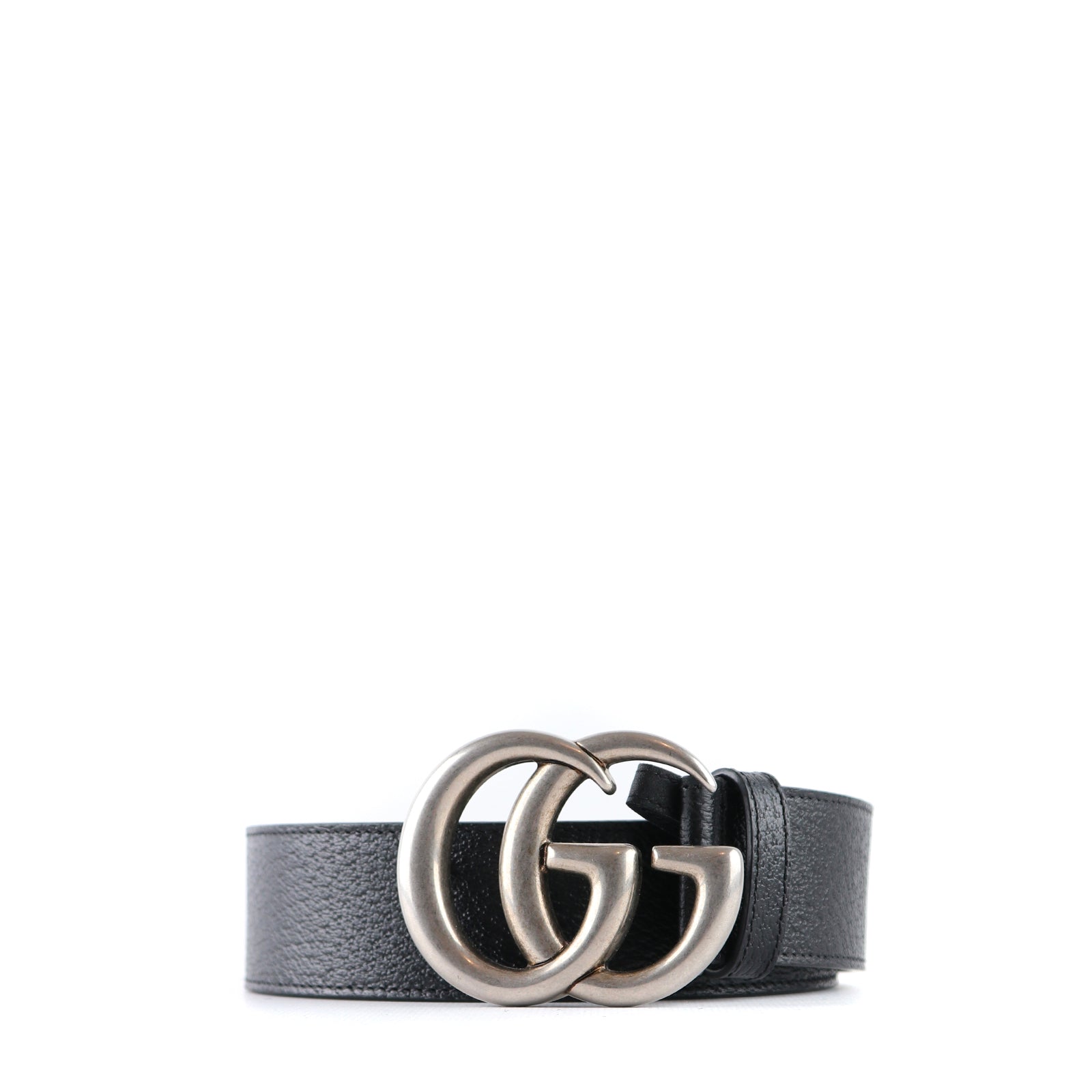 GUCCI - Ceinture GG Buckle en cuir grainé noir (T95)