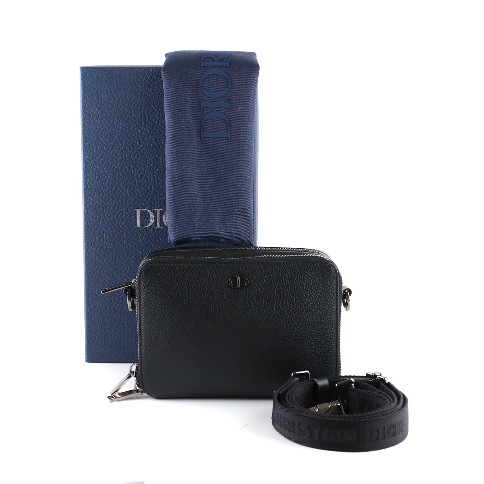 DIOR - Pochette CD Icon en cuir grainé noir