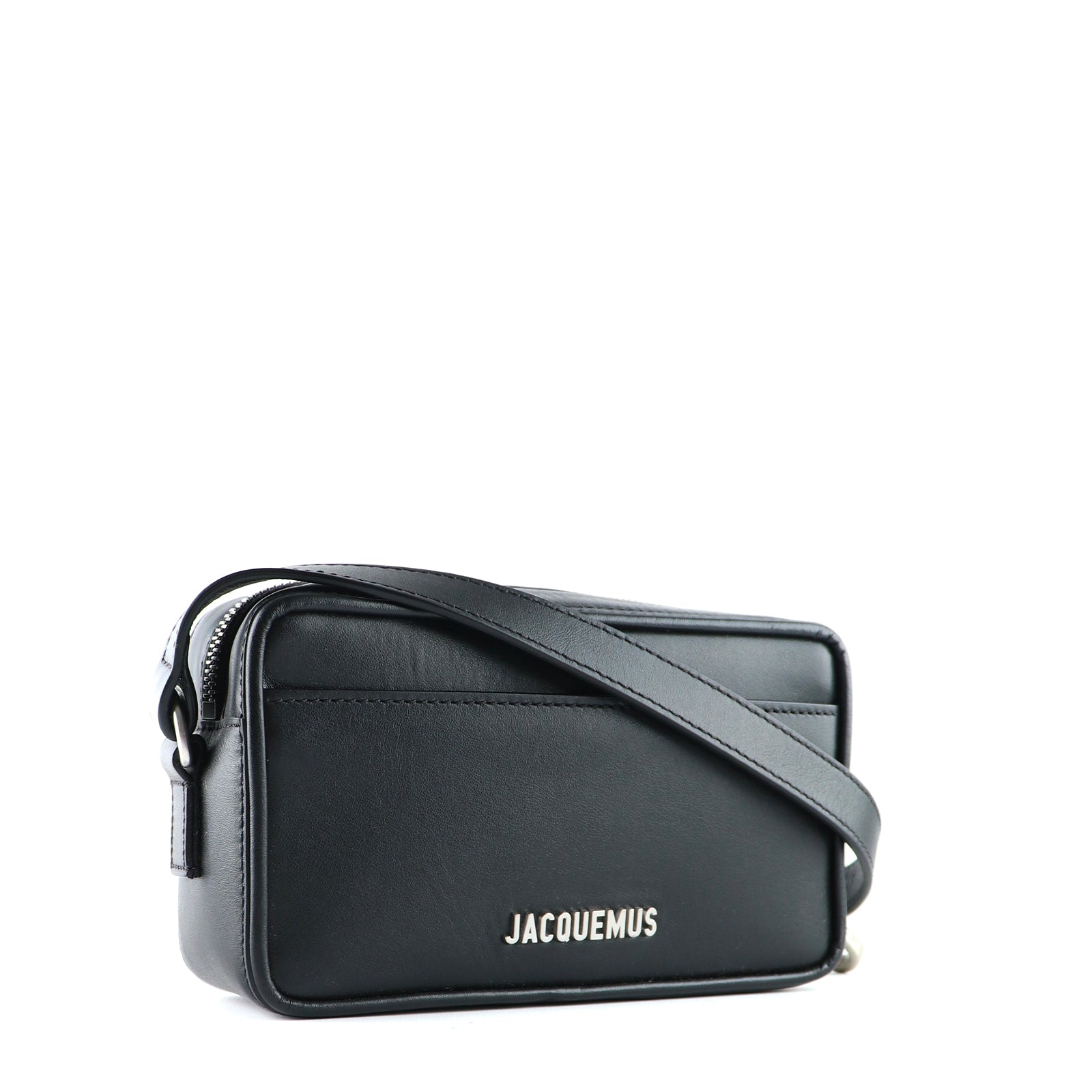 JACQUEMUS - Sac à bandoulière Le Baneto en cuir lisse noir