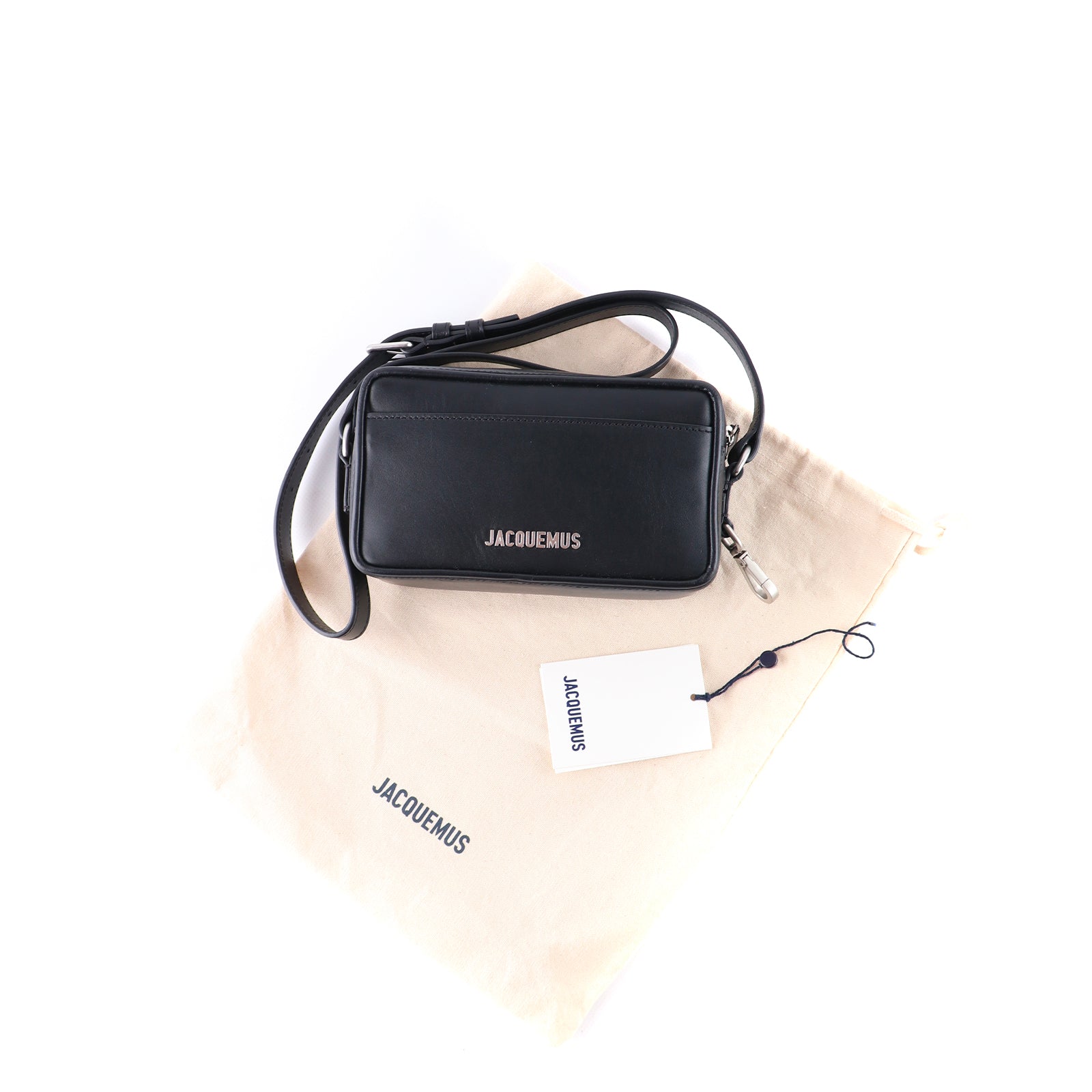 JACQUEMUS - Sac à bandoulière Le Baneto en cuir lisse noir