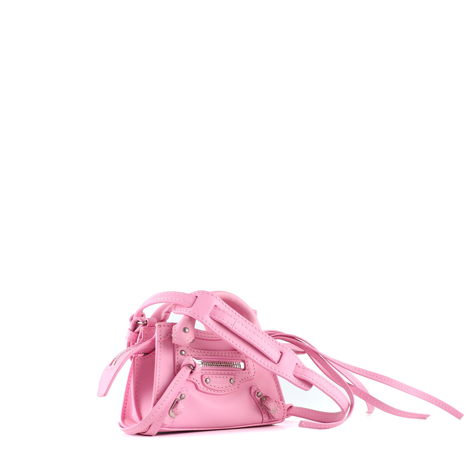 BALENCIAGA - Sac à bandoulière Neo Classic mini en cuir lisse rose