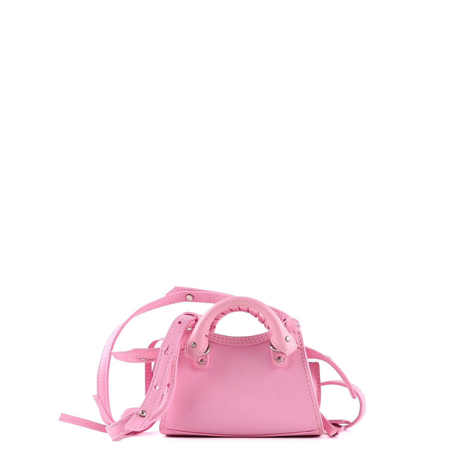 BALENCIAGA - Sac à bandoulière Neo Classic mini en cuir lisse rose