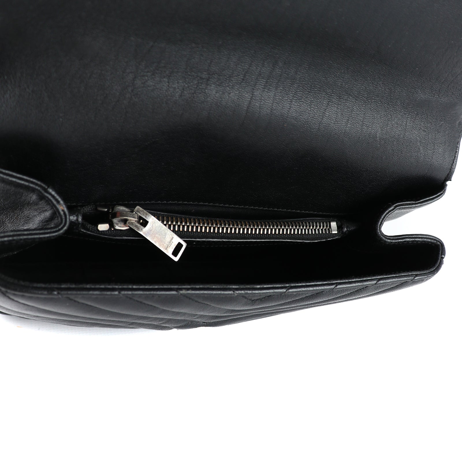 SAINT LAURENT - Sac à bandoulière Collège Medium en cuir noir
