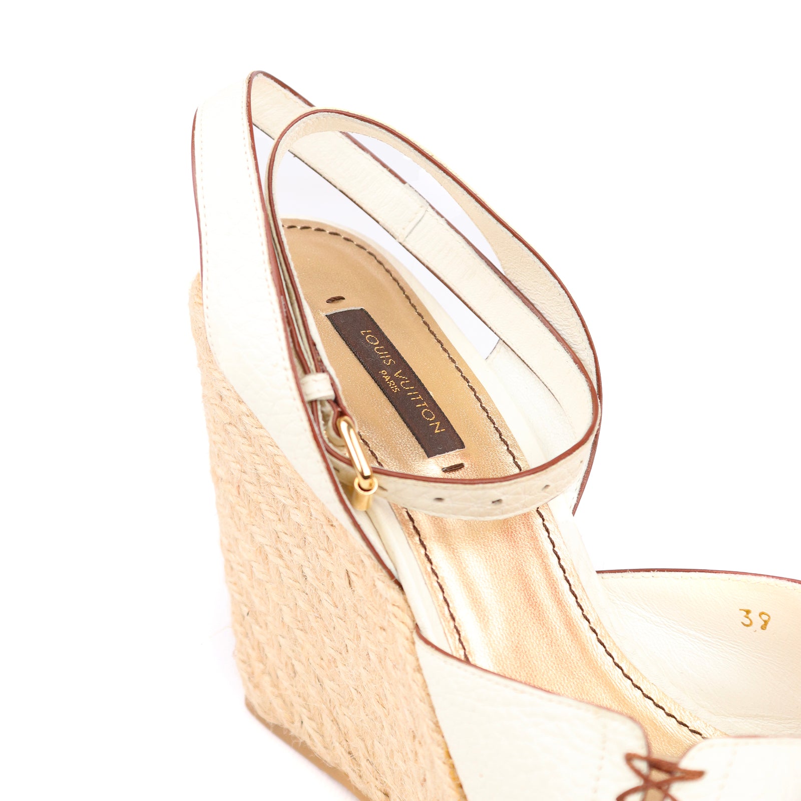 LOUIS VUITTON - Sandales compensées en cuir (T39)