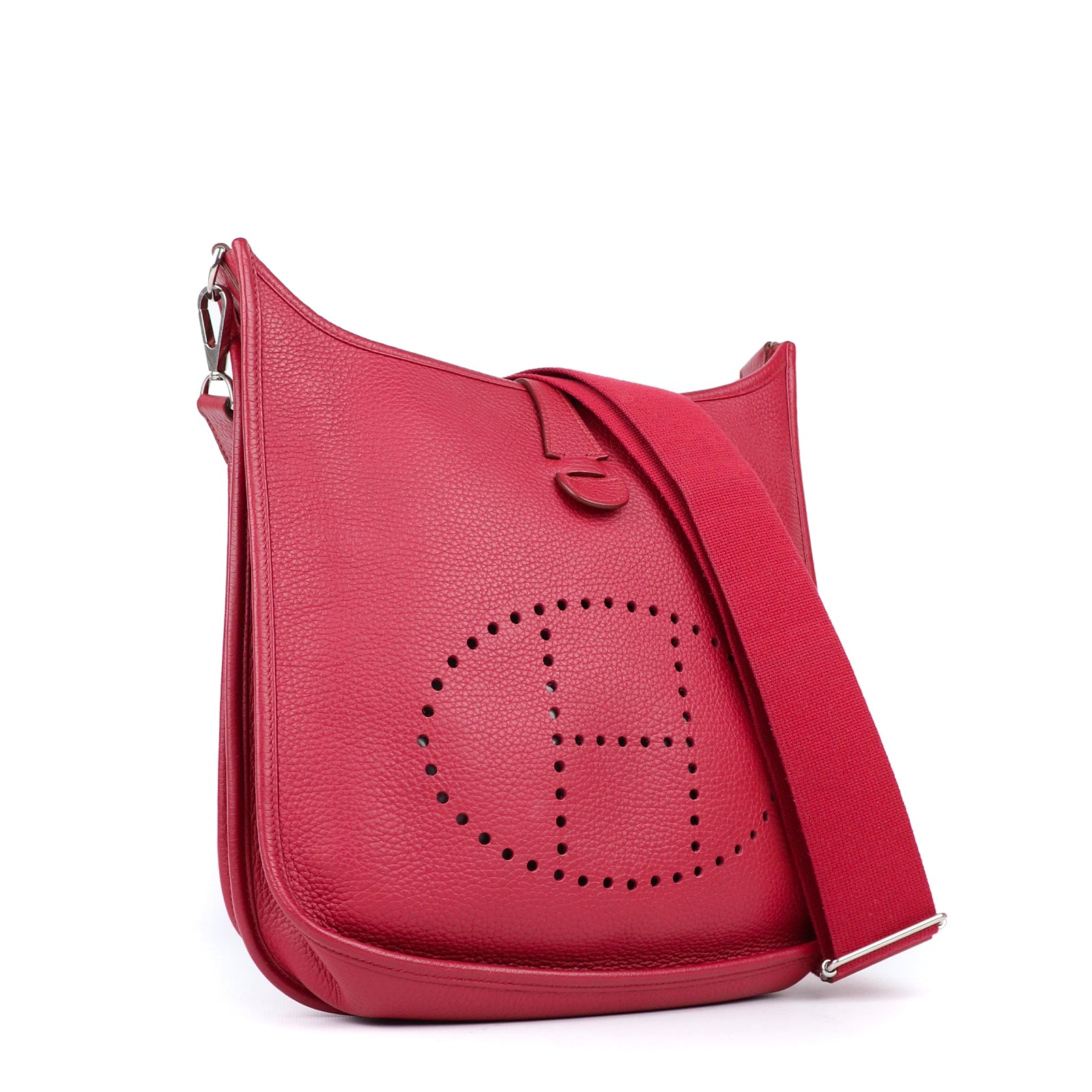 HERMÈS - Sac à bandoulière Evelyne 29 III taurillon clémence grenat