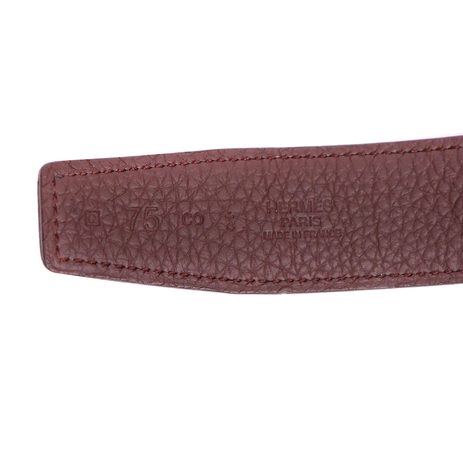 HERMÈS - Cuir de ceinture réversible 32mm (T75)