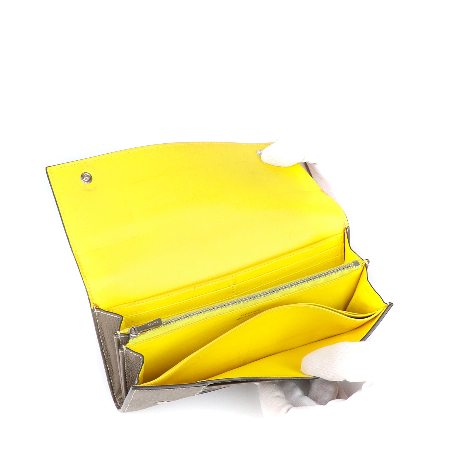 CELINE - Large wallet in grained calfskin