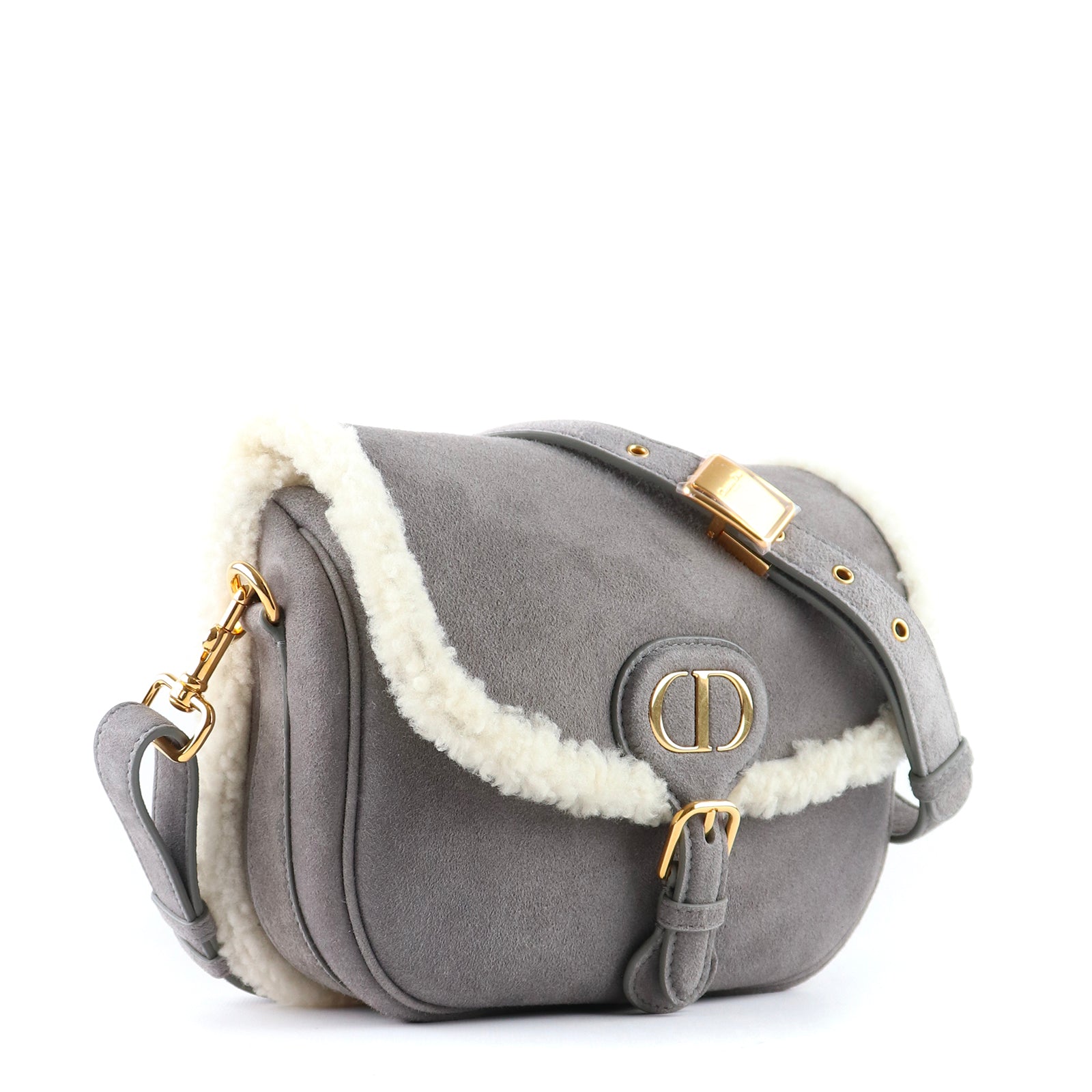 DIOR - Sac à bandoulière Bobby medium en daim et laine