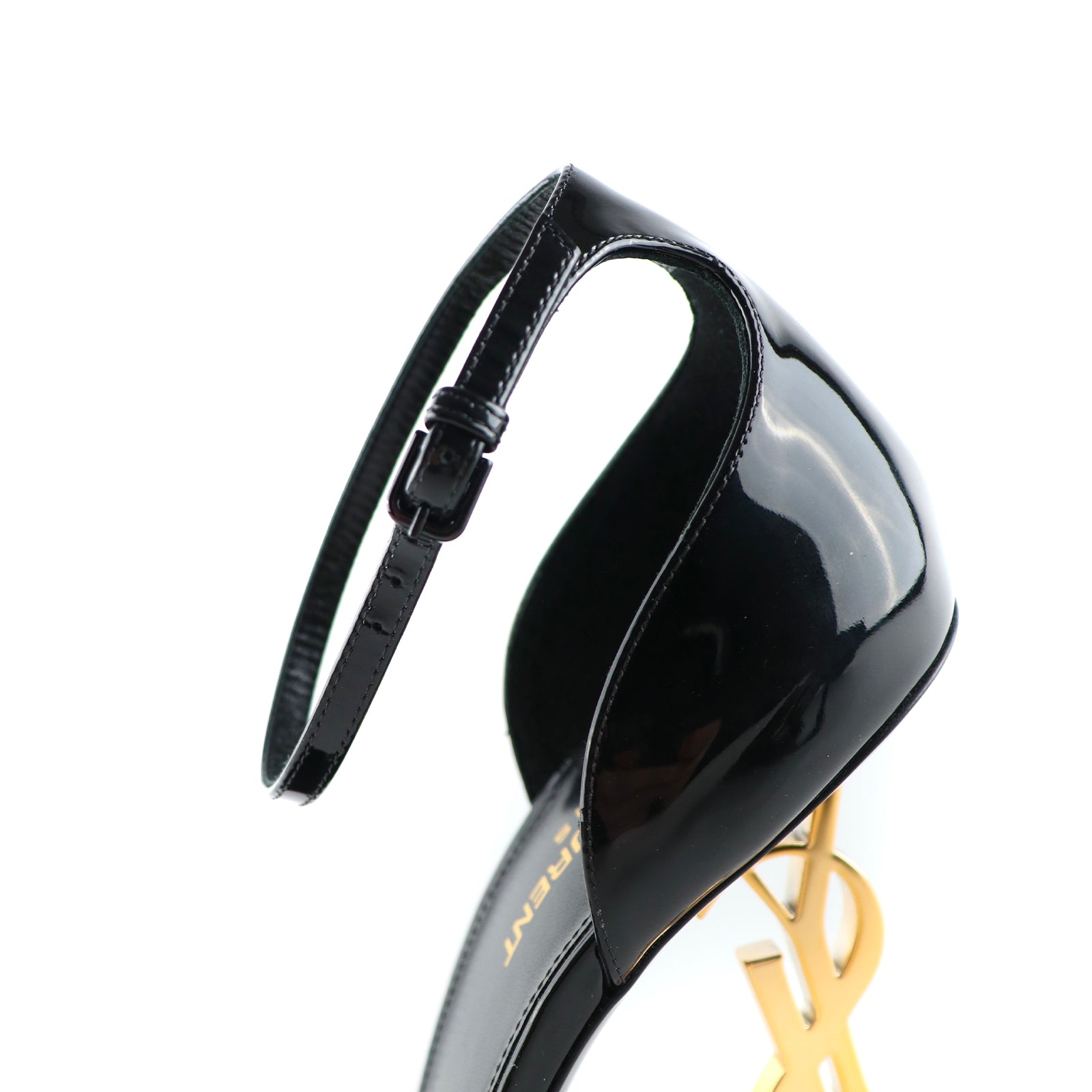 SAINT LAURENT - Sandales Opyum en cuir noir (T39,5)