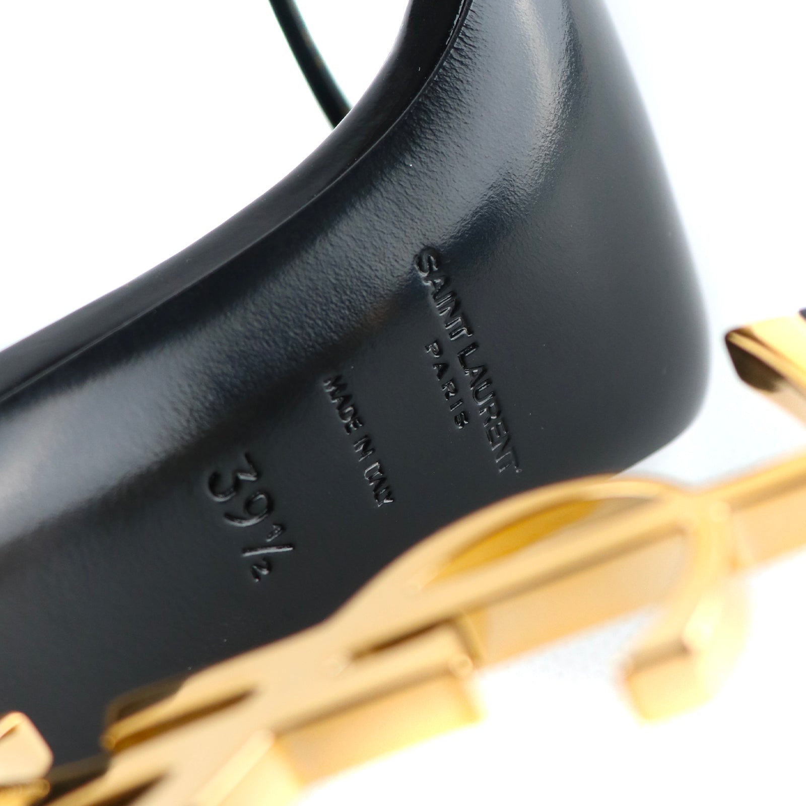 SAINT LAURENT - Sandales Opyum en cuir noir (T39,5)