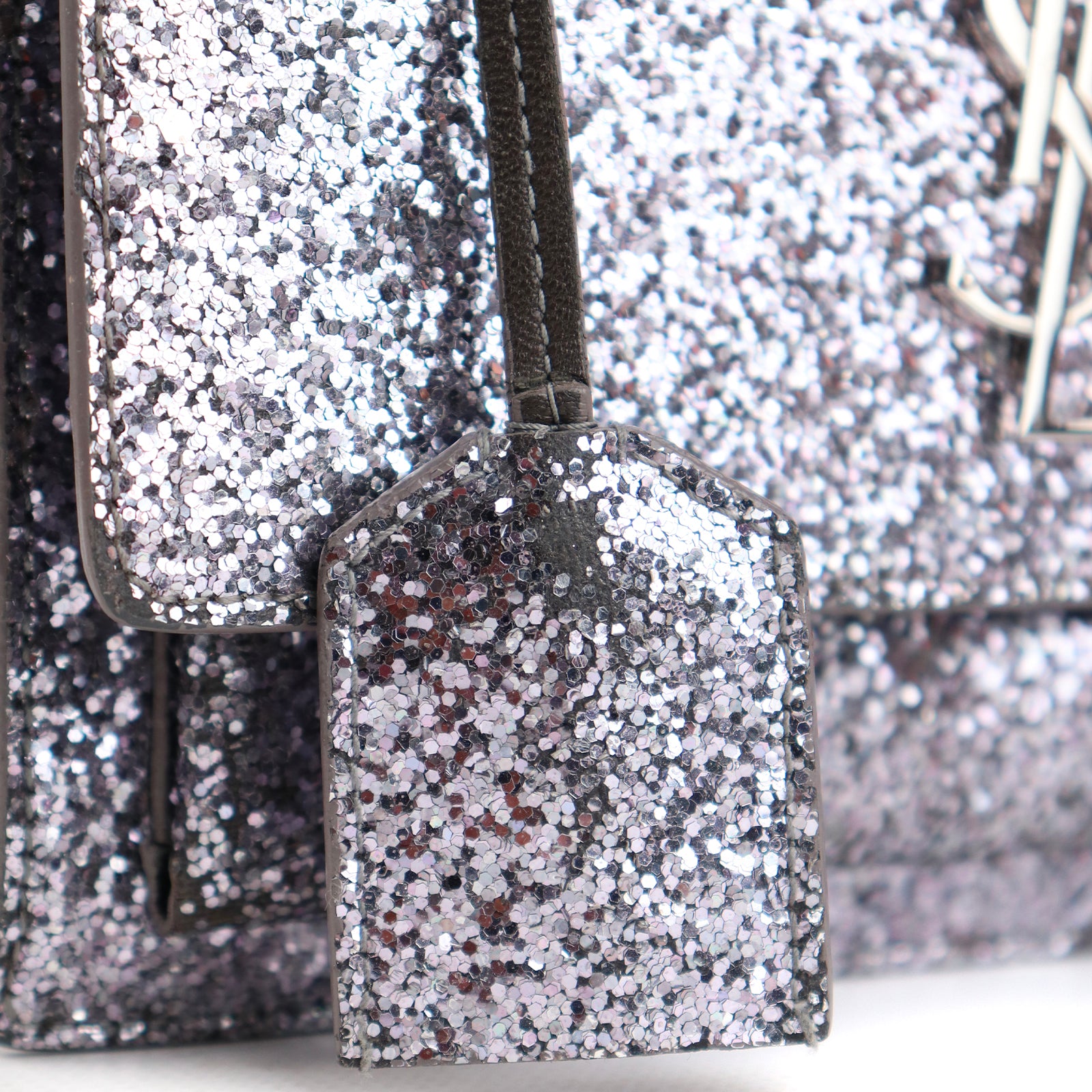 SAINT LAURENT - Sac à bandoulière Sunset à paillettes argentées