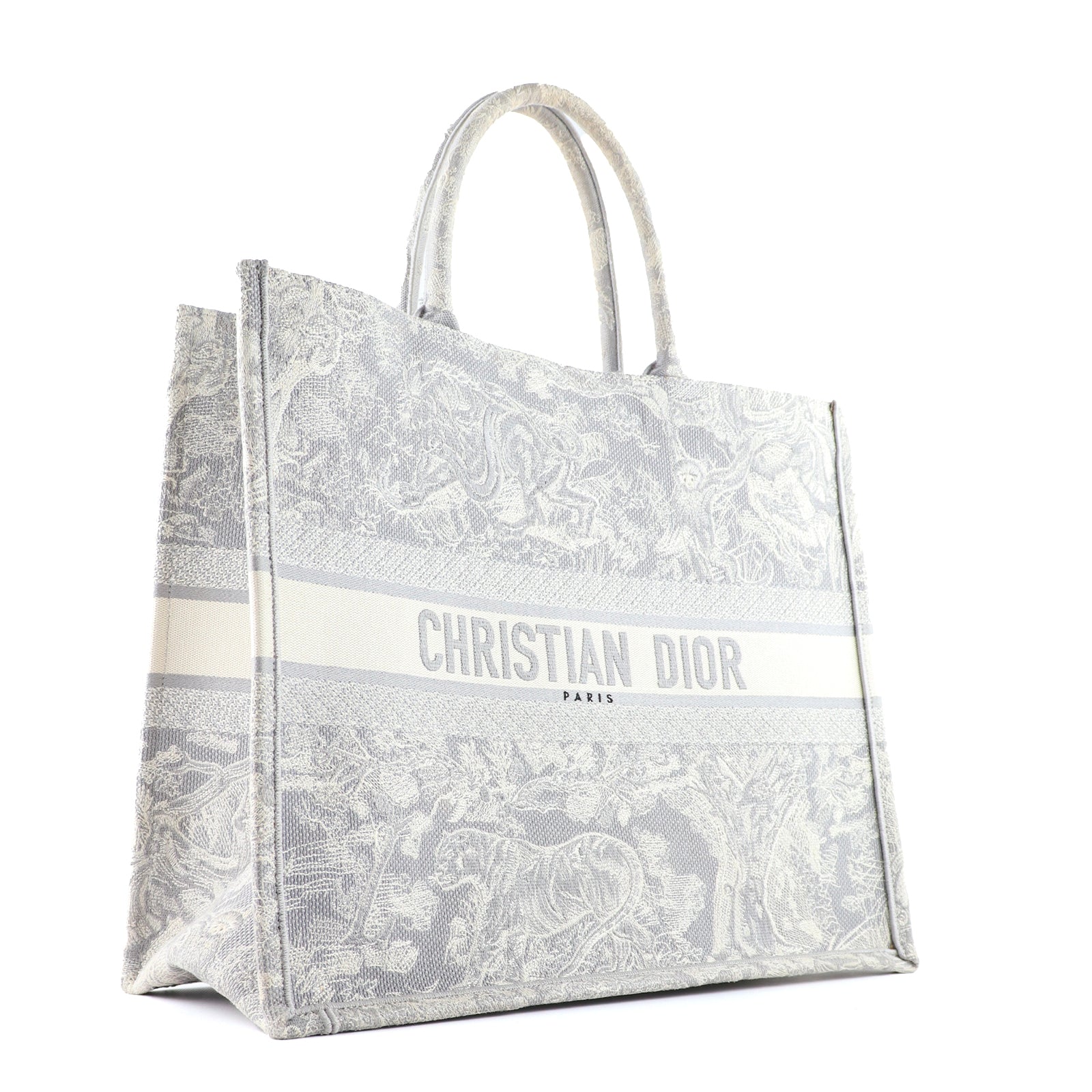 DIOR - Book Tote Large Toile de Jouy grise