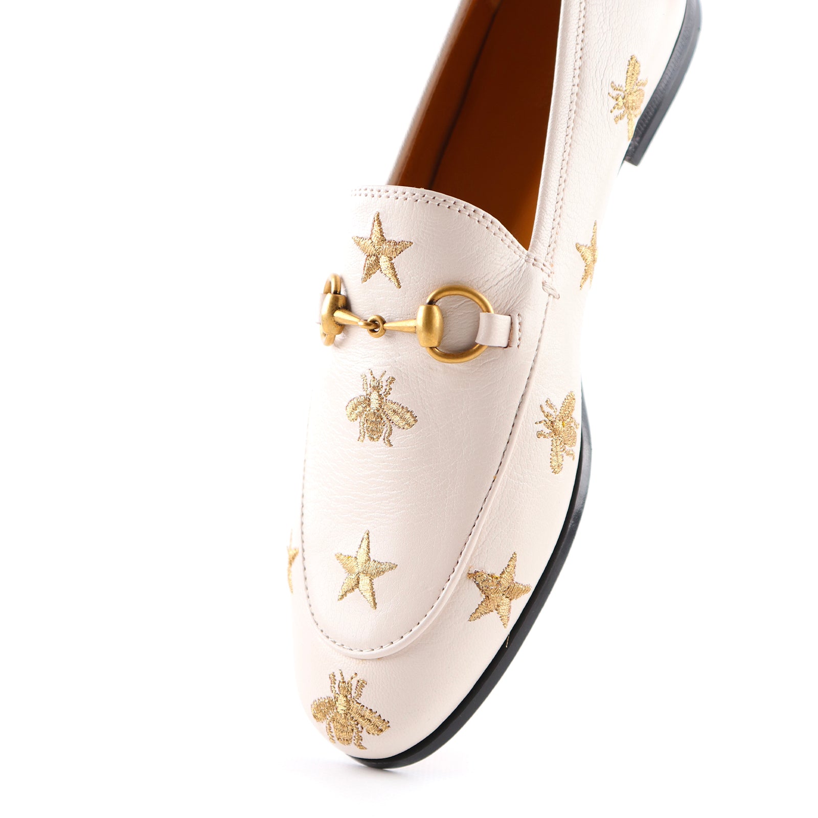 GUCCI - Jordaan loafers in white leather (T36.5)