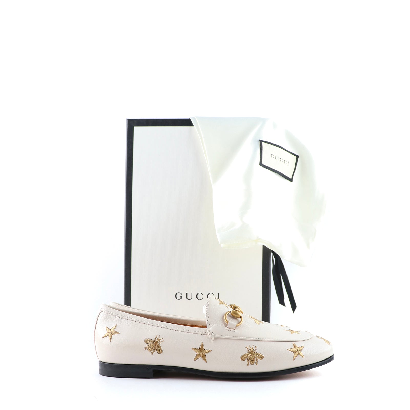 GUCCI - Jordaan loafers in white leather (T36.5)