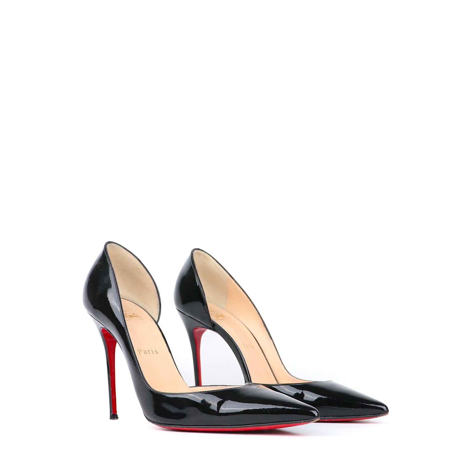 LOUBOUTIN - Escarpins Iriza en cuir verni noir (T39,5)