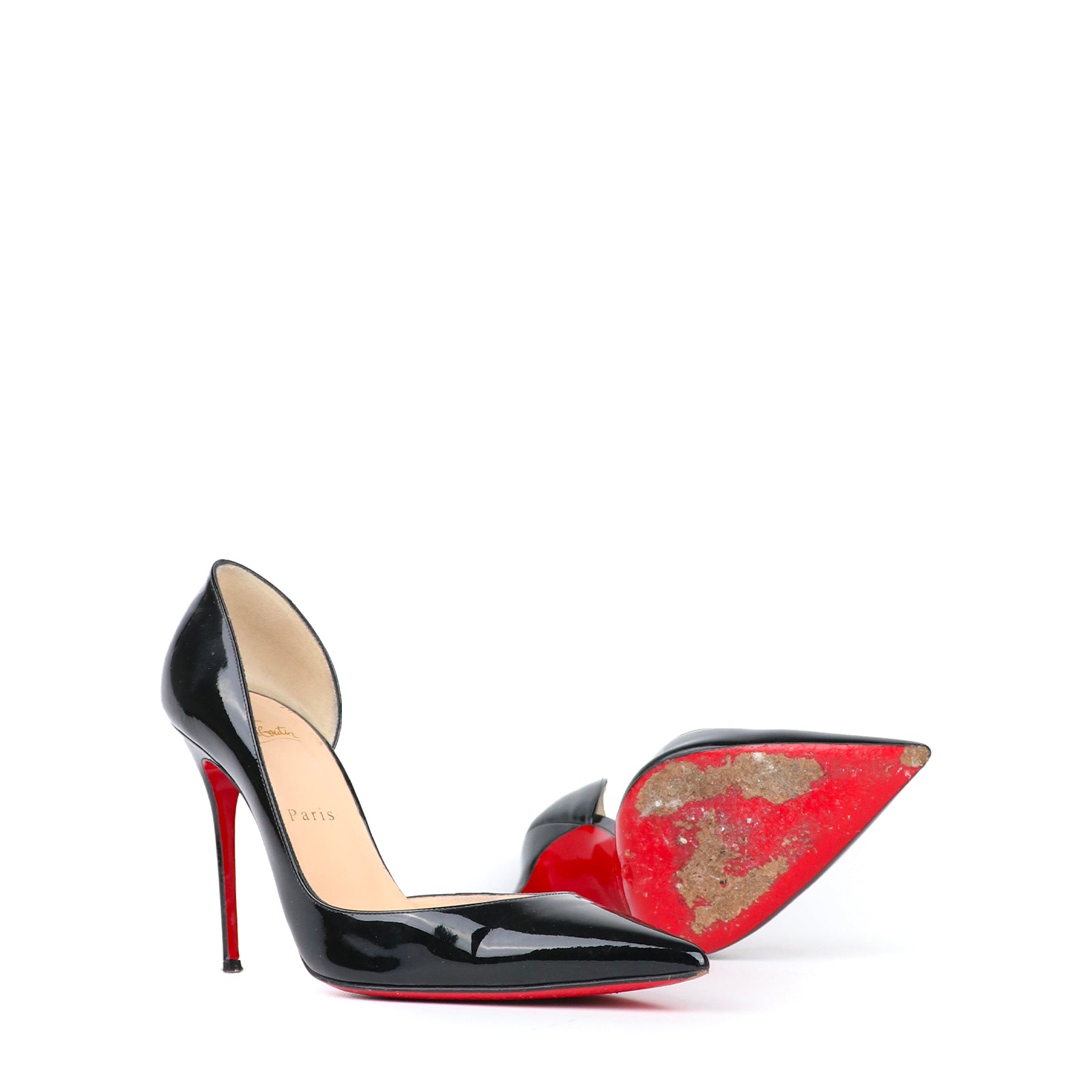 LOUBOUTIN - Escarpins Iriza en cuir verni noir (T39,5)