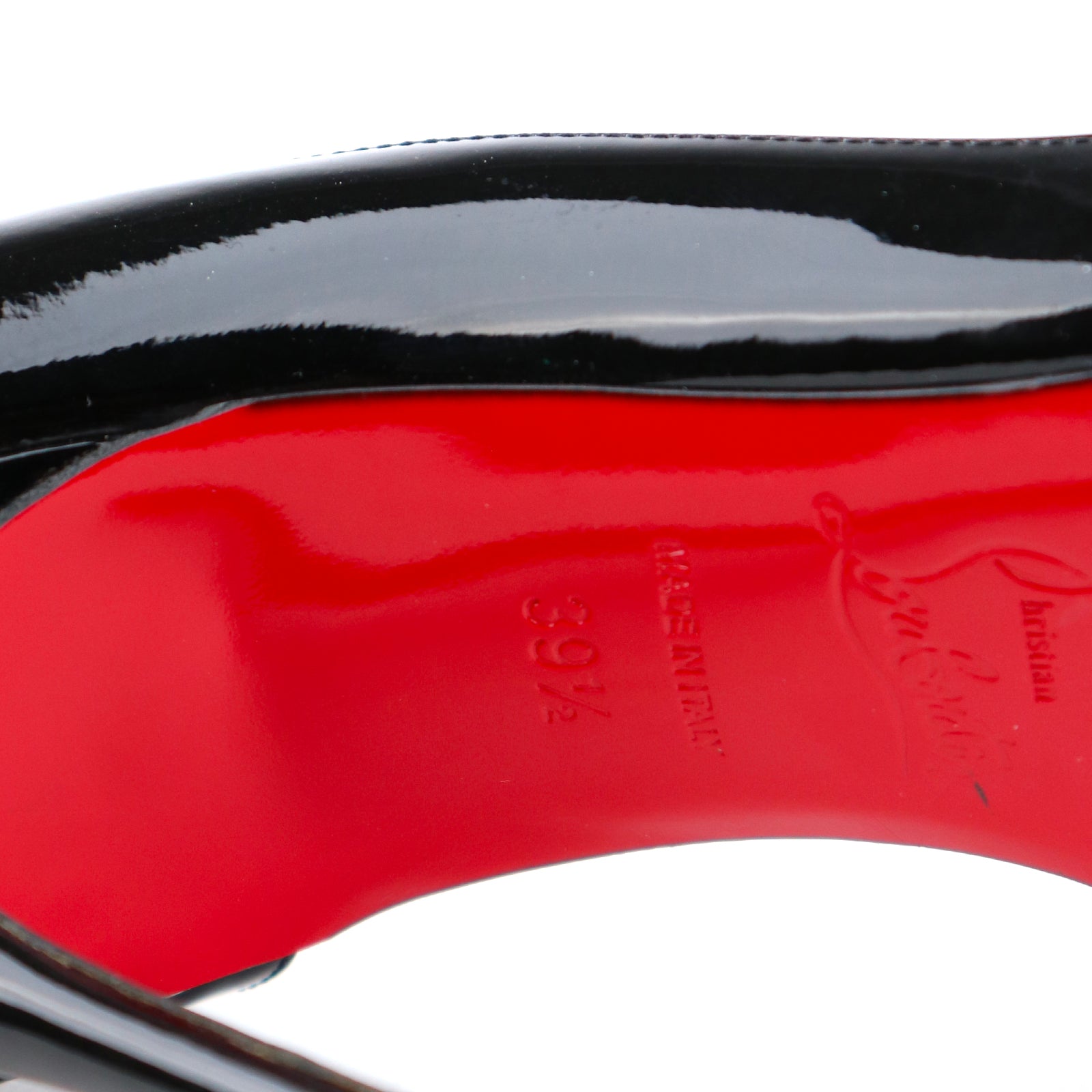 LOUBOUTIN - Escarpins Iriza en cuir verni noir (T39,5)