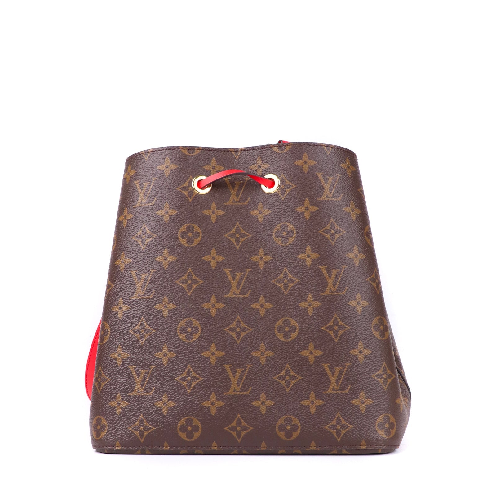 LOUIS VUITTON - Sac à épaule NéoNoé en toile monogramme et cuir rouge coquelicot