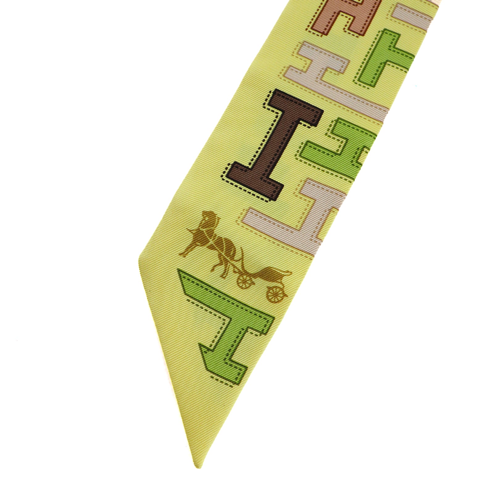HERMÈS - Twilly en soie modèle H