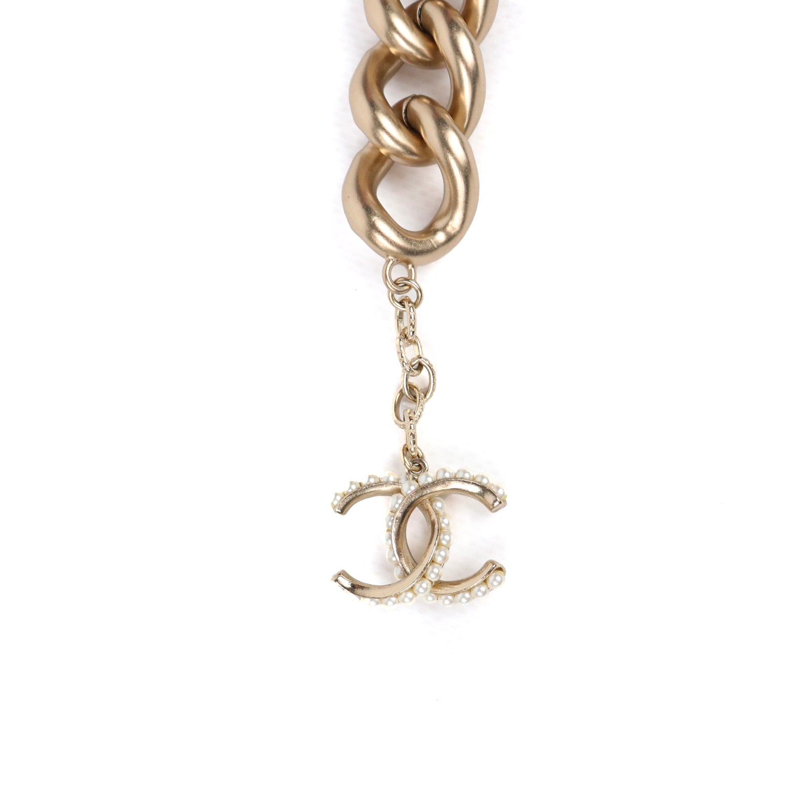 CHANEL - Collier chaîne et perles